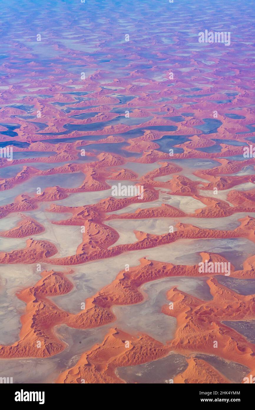 Luftaufnahme des Rub al Khali, des leeren Viertels, Königreich Saudi-Arabien, Naher Osten Stockfoto