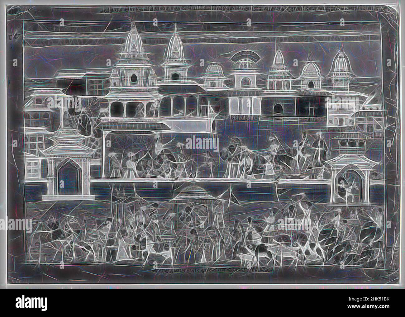 Inspiriert von Miniaturmalerei, opakes Aquarell auf Papier, Nepal, ca. 1800, 12 1/2 x 18 3/8 Zoll, 31,8 x 46,7 cm, neu erfunden von Artotop. Klassische Kunst neu erfunden mit einem modernen Twist. Design von warmen fröhlichen Leuchten der Helligkeit und Lichtstrahl Strahlkraft. Fotografie inspiriert von Surrealismus und Futurismus, umarmt dynamische Energie der modernen Technologie, Bewegung, Geschwindigkeit und Kultur zu revolutionieren Stockfoto