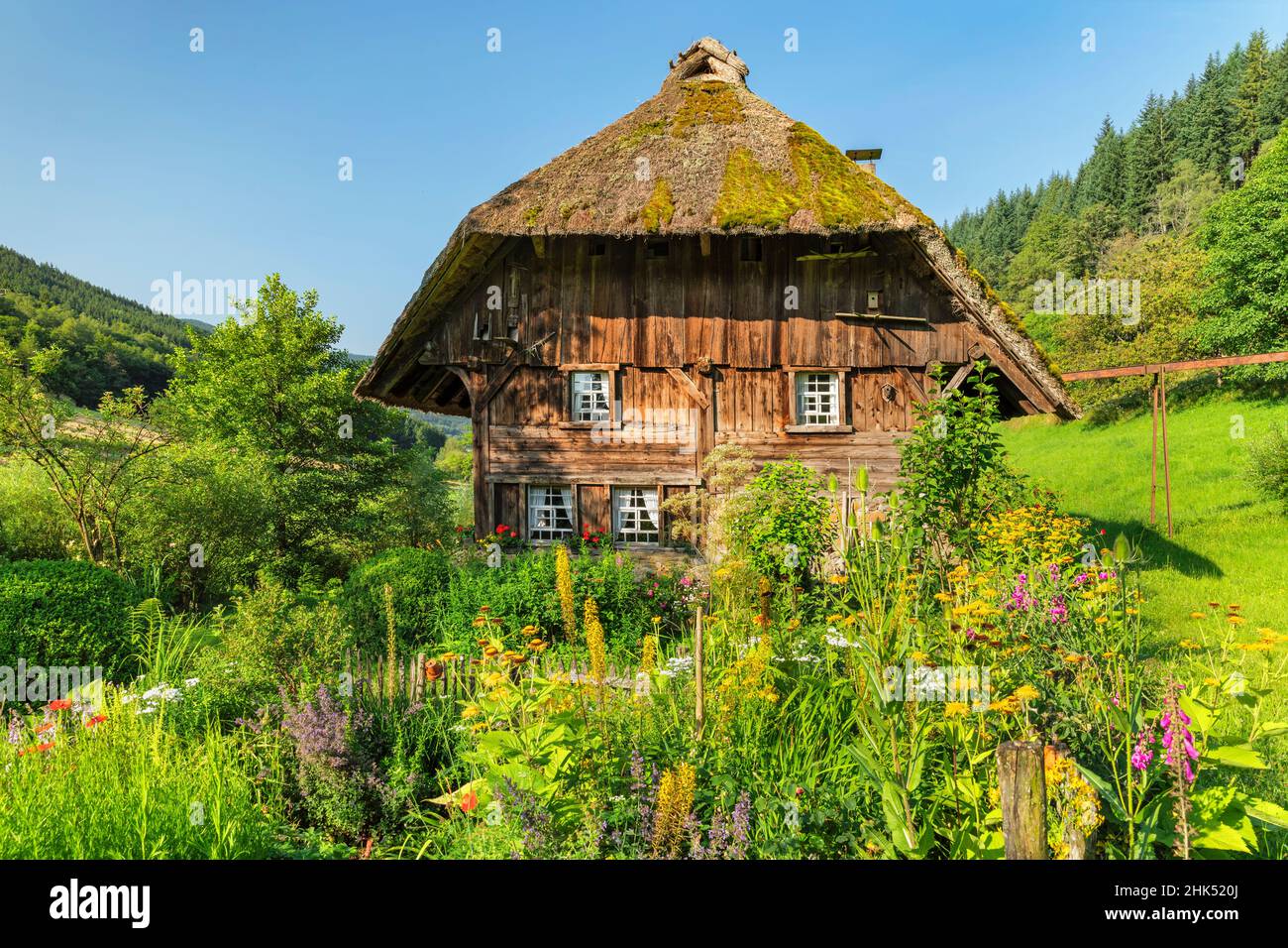 Landwasserhof Mühle und Hüttengarten bei Elzach, Schwarzwald, Baden-Württemberg, Deutschland, Europa Stockfoto
