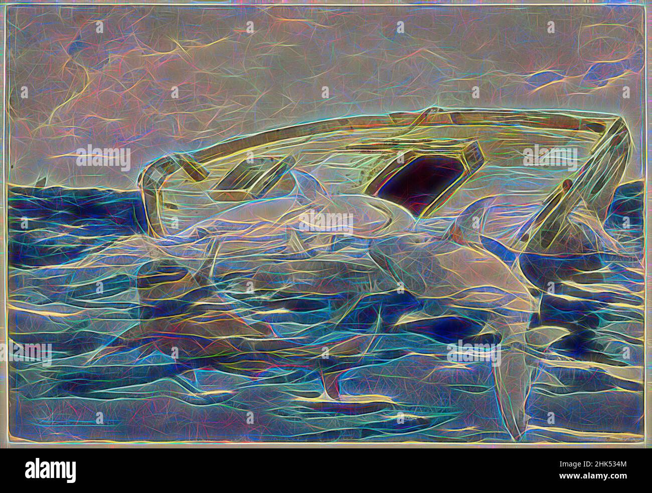 Inspiriert von Sharks; auch The Derelict, Winslow Homer, Amerikaner, 1836-1910, Aquarell über Graphit auf cremefarbenem, mäßig dickem, mäßig strukturiertem Wove-Papier, 1885, 14 1/2 x 20 15/16 Zoll, 36,8 x 53,2 cm, Amerikaner, Tiere, Boot, Kentern, Homer, Hunger, Jaws, Menschenfresser, ndd8, ozean, Raubtiere, neu erfunden von Artotop. Klassische Kunst neu erfunden mit einem modernen Twist. Design von warmen fröhlichen Leuchten der Helligkeit und Lichtstrahl Strahlkraft. Fotografie inspiriert von Surrealismus und Futurismus, umarmt dynamische Energie der modernen Technologie, Bewegung, Geschwindigkeit und Kultur zu revolutionieren Stockfoto