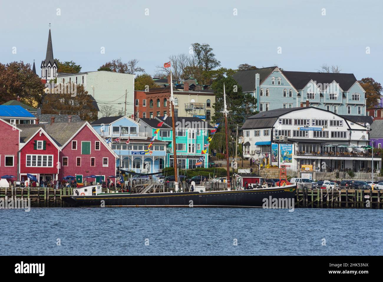 Historische Hafenpromenade und Hafen in Lunenburg, Nova Scotia, Kanada, Nordamerika Stockfoto