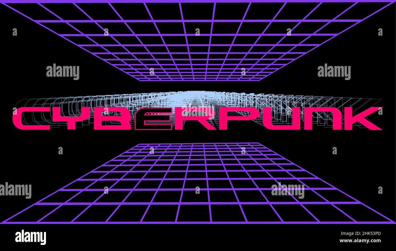 Cyberpunk Text-Effekt, editierbare Kunst Spiel Text-Stil. Vektorformat. Stock Vektor