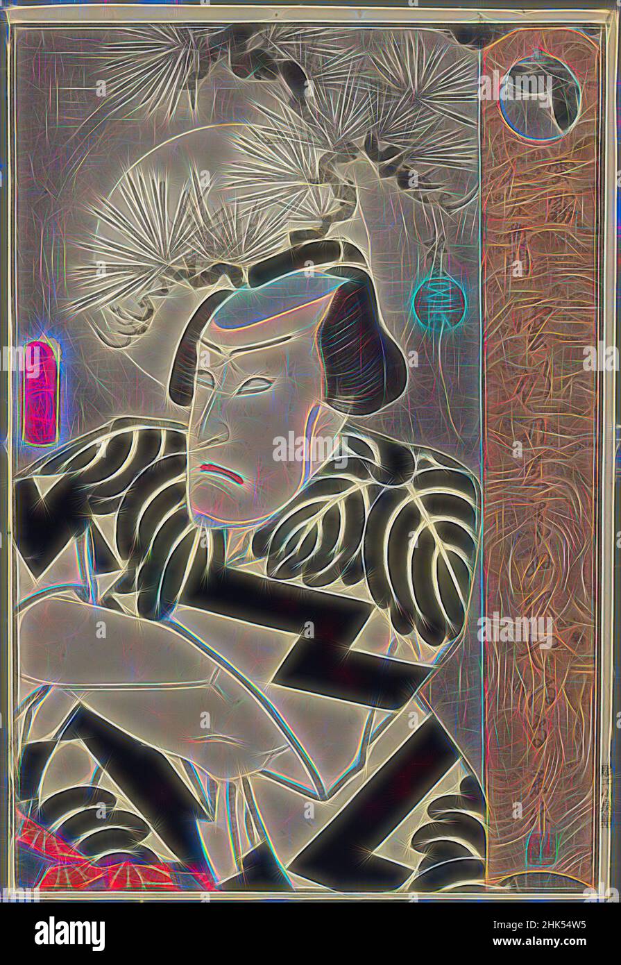 Inspiriert von Kabuki Actor, Utagawa Kunisada, Toyokuni III, Japanisch, 1786-1865, Farbholzschnitt, Japan, ca. 1850, Edo-Periode, 14 x 9 1/2 Zoll, 35,6 x 24,1 cm, Schauspiel, Schauspieler, Kostüm, Edo-Periode, Japan, Japaner, Kabuki, Poesie, Bühne, Theater, Ukiyo-e, neu erfunden von Artotop. Klassische Kunst neu erfunden mit einem modernen Twist. Design von warmen fröhlichen Leuchten der Helligkeit und Lichtstrahl Strahlkraft. Fotografie inspiriert von Surrealismus und Futurismus, umarmt dynamische Energie der modernen Technologie, Bewegung, Geschwindigkeit und Kultur zu revolutionieren Stockfoto