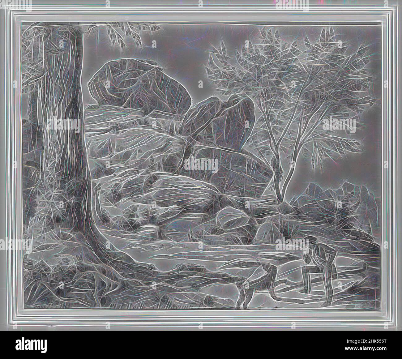 Inspiriert von Flat Rock, Pennsylvania, August Kollner, Amerikaner, 1813-1907, Mischtechnik auf Papier, 8 x 11 1/2 Zoll, 20,3 x 29,2 cm, neu erfunden von Artotop. Klassische Kunst neu erfunden mit einem modernen Twist. Design von warmen fröhlichen Leuchten der Helligkeit und Lichtstrahl Strahlkraft. Fotografie inspiriert von Surrealismus und Futurismus, umarmt dynamische Energie der modernen Technologie, Bewegung, Geschwindigkeit und Kultur zu revolutionieren Stockfoto