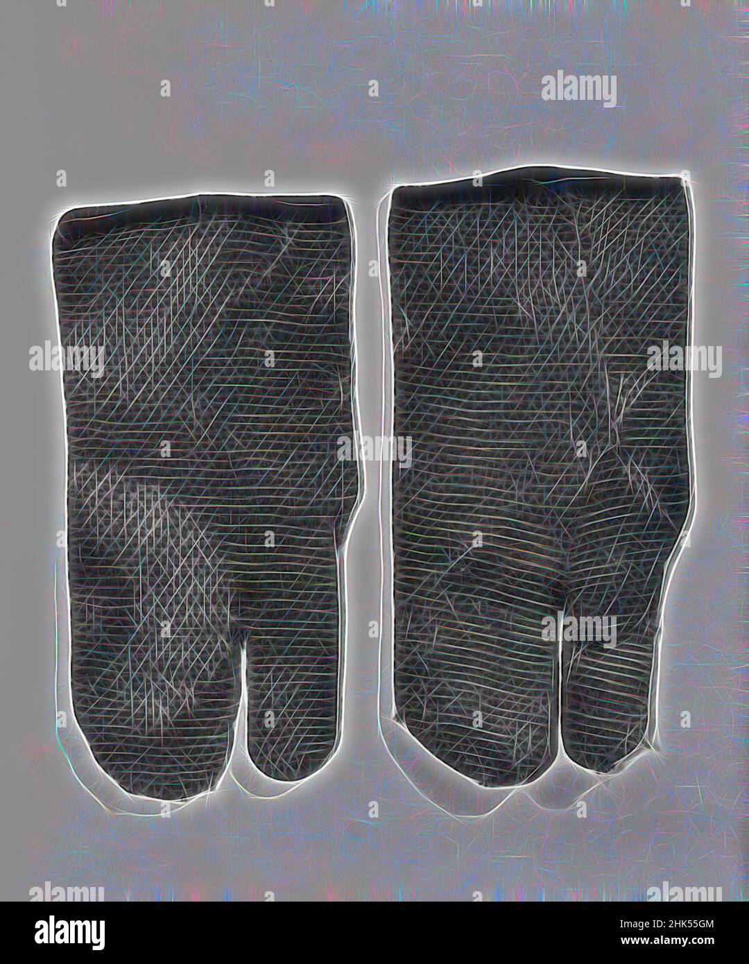 Inspiriert von Feuerwehrhandschuhen, Indigo-gefärbtem Baumwolltuch, Japan, 19th. Jahrhundert, Meiji-Zeit, 9 3/4 x 5 Zoll, 24,8 x 12,7 cm, neu erfunden von Artotop. Klassische Kunst neu erfunden mit einem modernen Twist. Design von warmen fröhlichen Leuchten der Helligkeit und Lichtstrahl Strahlkraft. Fotografie inspiriert von Surrealismus und Futurismus, umarmt dynamische Energie der modernen Technologie, Bewegung, Geschwindigkeit und Kultur zu revolutionieren Stockfoto