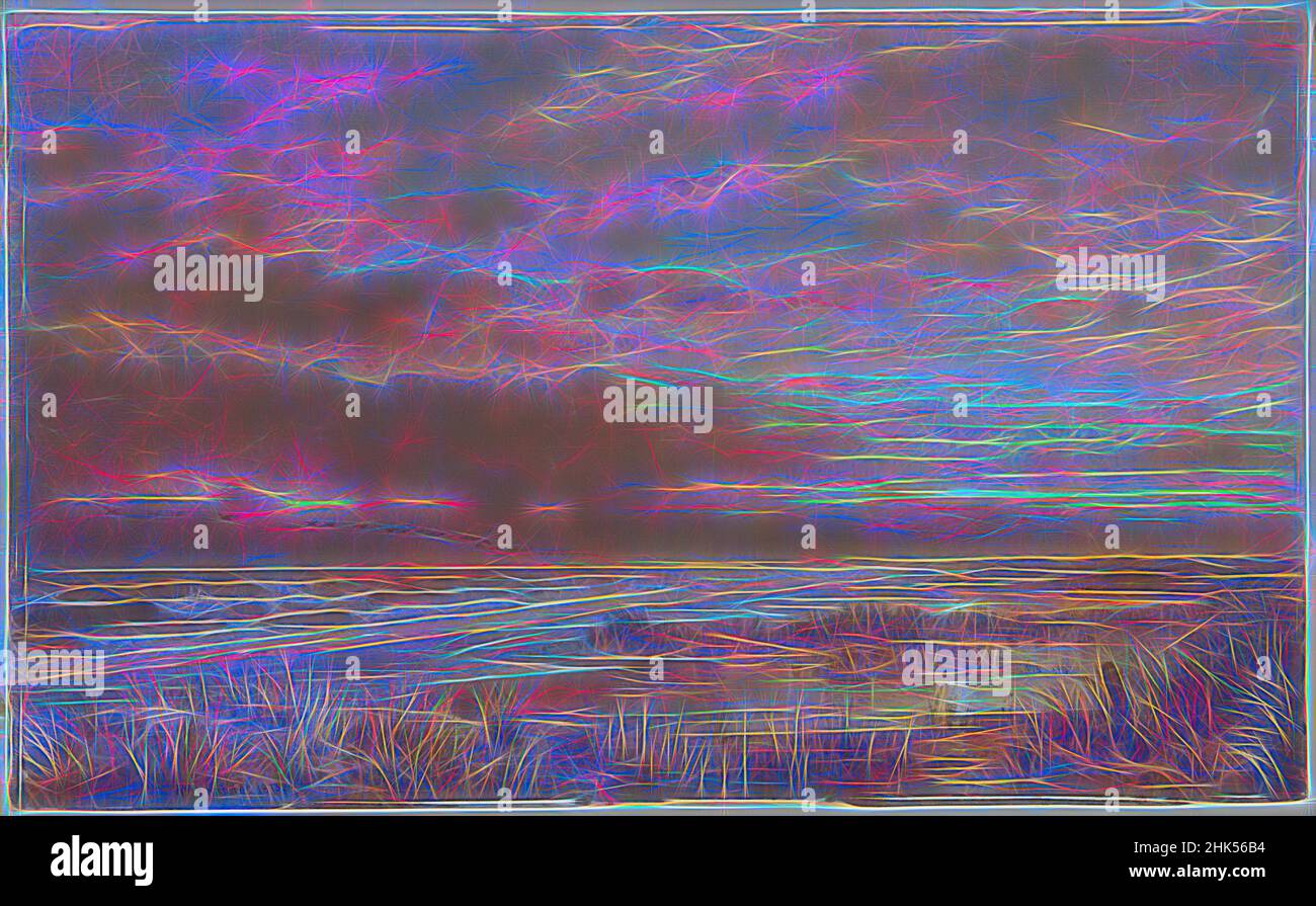 Inspiriert von A High Tide at Atlantic City, William Trost Richards, American, 1833-1905, opakes Aquarell mit einem Hauch transluzenter Aquarelle auf mäßig dickem, mäßig strukturiertem, gewelltem Papier, 1873, 8 7/16 x 13 15/16 Zoll, 21,4 x 35,4 cm, 1873, 19th Jahrhundert, amerikanische Malerei, Amerikaner, neu erfunden von Artotop. Klassische Kunst neu erfunden mit einem modernen Twist. Design von warmen fröhlichen Leuchten der Helligkeit und Lichtstrahl Strahlkraft. Fotografie inspiriert von Surrealismus und Futurismus, umarmt dynamische Energie der modernen Technologie, Bewegung, Geschwindigkeit und Kultur zu revolutionieren Stockfoto