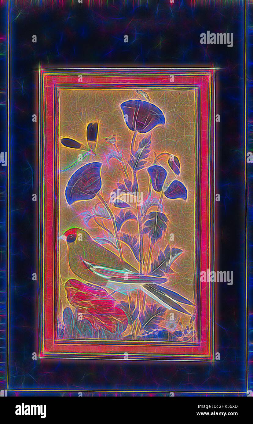 Inspiriert von Finch, Mohnblumen, Fliege und Biene, Indianer, Undurchsichtiges Aquarell und Gold auf Papier, Golconda, Deccan, Indien, 1650-1670, Blatt: 11 1/2 x 7 3/4 Zoll, 29,2 x 19,7 cm, Biene, Vogel, Botanik, Käfer, Deccani, Libelle, Finke, Blume, Blumen, Rahmen, Gold, Indien, Insekten, Juwelentöne, Natur, neu erfunden von Artotop. Klassische Kunst neu erfunden mit einem modernen Twist. Design von warmen fröhlichen Leuchten der Helligkeit und Lichtstrahl Strahlkraft. Fotografie inspiriert von Surrealismus und Futurismus, umarmt dynamische Energie der modernen Technologie, Bewegung, Geschwindigkeit und Kultur zu revolutionieren Stockfoto