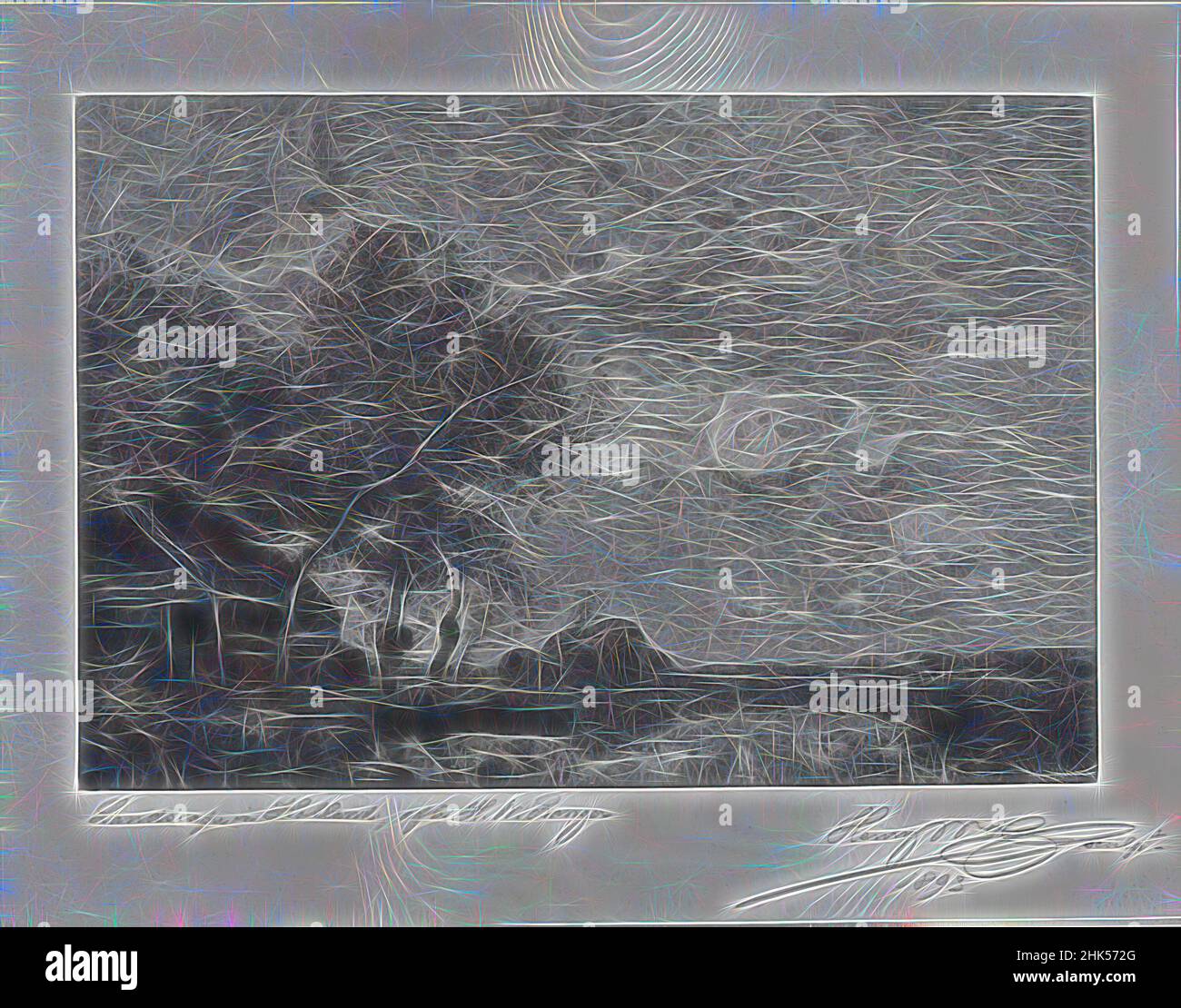 Inspiriert von Road to Concareau, Holzstich auf feinem Seidenpapier, 1899, 4 3/8 x 8 5/16 Zoll, 11,1 x 21,1 cm, neu gestaltet von Artotop. Klassische Kunst neu erfunden mit einem modernen Twist. Design von warmen fröhlichen Leuchten der Helligkeit und Lichtstrahl Strahlkraft. Fotografie inspiriert von Surrealismus und Futurismus, umarmt dynamische Energie der modernen Technologie, Bewegung, Geschwindigkeit und Kultur zu revolutionieren Stockfoto