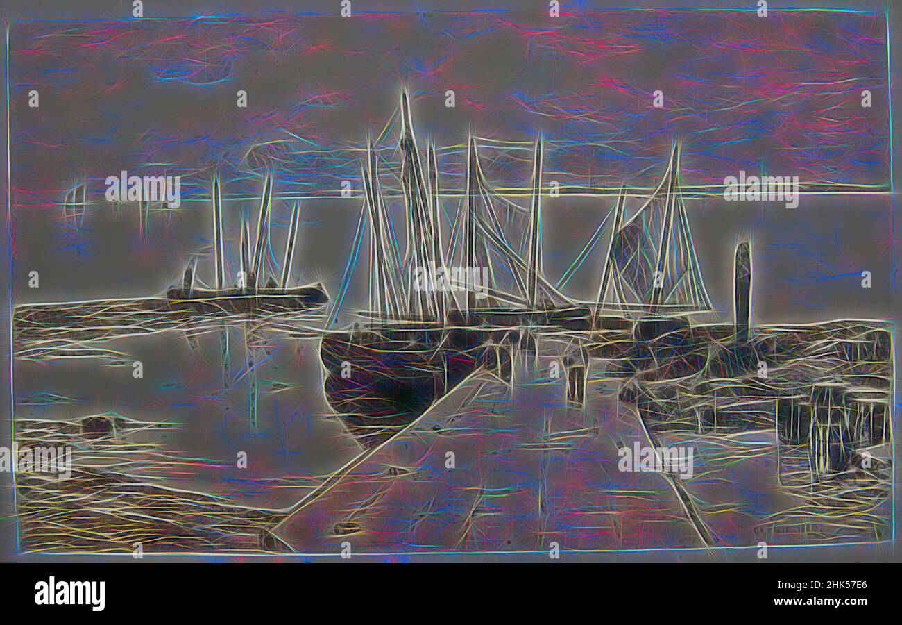 Inspiriert von Pier at Larmor, Charles Adams Platt, Amerikaner, 1861-1933, Radierung auf schwerem maschinengefertigten Japan-Papier, 1885, Blatt: 17 3/8 x 22 1/2 Zoll, 44,1 x 57,2 cm, neu erfunden von Artotop. Klassische Kunst neu erfunden mit einem modernen Twist. Design von warmen fröhlichen Leuchten der Helligkeit und Lichtstrahl Strahlkraft. Fotografie inspiriert von Surrealismus und Futurismus, umarmt dynamische Energie der modernen Technologie, Bewegung, Geschwindigkeit und Kultur zu revolutionieren Stockfoto