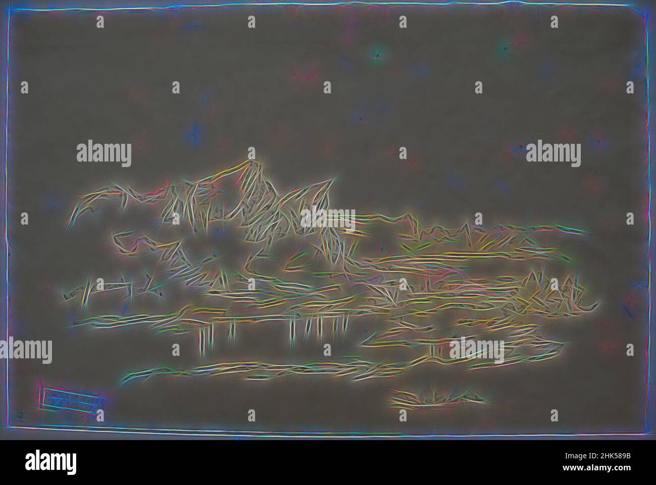 Inspiriert von Wyoming Territory, Ralph Albert Blakelock, Amerikaner, 1847-1919, Stift und Tinte auf dünnem Papier, ca. 1869-1871, Blatt: 5 5/16 x 8 1/16 Zoll, 13,5 x 20,5 cm, neu gestaltet von Artotop. Klassische Kunst neu erfunden mit einem modernen Twist. Design von warmen fröhlichen Leuchten der Helligkeit und Lichtstrahl Strahlkraft. Fotografie inspiriert von Surrealismus und Futurismus, umarmt dynamische Energie der modernen Technologie, Bewegung, Geschwindigkeit und Kultur zu revolutionieren Stockfoto