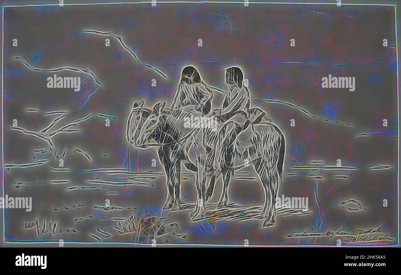 Inspiriert von Indianern, Ogden, Utah, Ralph Albert Blakelock, Amerikaner, 1847-1919, Stift und Tinte mit etwas Graphit auf Papier, ca. 1869-1871, Blatt: 4 9/16 x 7 11/16 Zoll, 11,6 x 19,5 cm, neu gestaltet von Artotop. Klassische Kunst neu erfunden mit einem modernen Twist. Design von warmen fröhlichen Leuchten der Helligkeit und Lichtstrahl Strahlkraft. Fotografie inspiriert von Surrealismus und Futurismus, umarmt dynamische Energie der modernen Technologie, Bewegung, Geschwindigkeit und Kultur zu revolutionieren Stockfoto