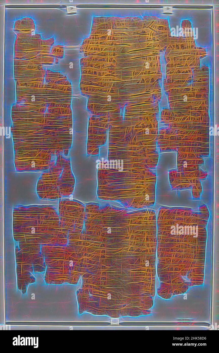 Inspiriert vom Wilbour Papyrus, Papyrus, Tusche, Mittelägypten, Ägypten, Ca. 1147 v. Chr., Dynasty 20, New Kingdom, Glas: 11 13/16 x 18 1/8 Zoll, 30 x 46 cm, neu gestaltet von Artotop. Klassische Kunst neu erfunden mit einem modernen Twist. Design von warmen fröhlichen Leuchten der Helligkeit und Lichtstrahl Strahlkraft. Fotografie inspiriert von Surrealismus und Futurismus, umarmt dynamische Energie der modernen Technologie, Bewegung, Geschwindigkeit und Kultur zu revolutionieren Stockfoto