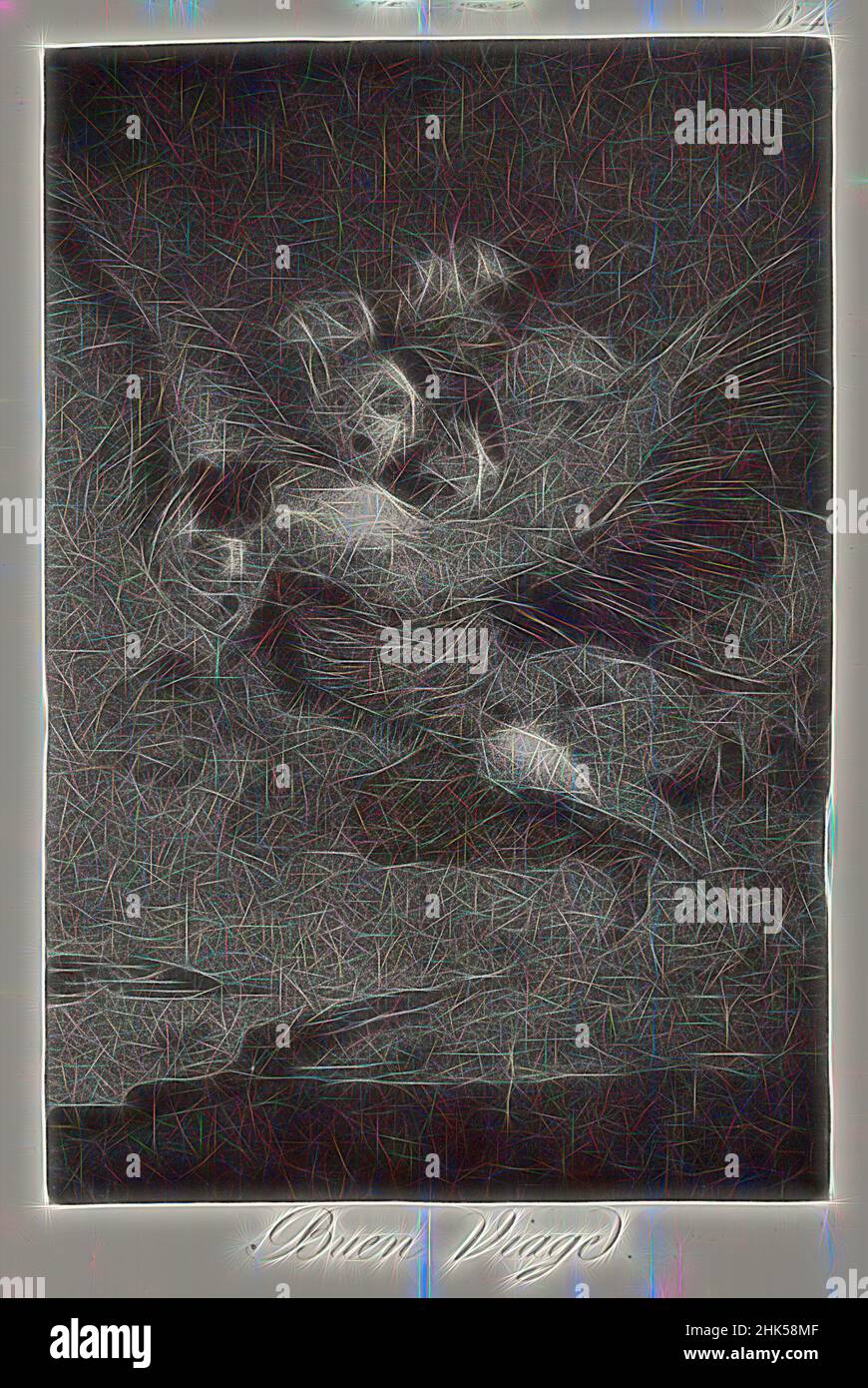 Inspiriert von Bon Voyage, Buen viage, Los Caprichos, Platte 64, Francisco de Goya y Lucientes, Spanisch, 1746-1828, Radierung und Aquatinta auf gedecktem Papier, Spanien, 1797-1798, Blatt: 11 7/8 x 8 Zoll, 30,2 x 20,3 cm, Aquatinta, Gravieren, Radieren, Drucken, Satire, Satire, Spanien, Spanisch, neu erfunden von Artotop. Klassische Kunst neu erfunden mit einem modernen Twist. Design von warmen fröhlichen Leuchten der Helligkeit und Lichtstrahl Strahlkraft. Fotografie inspiriert von Surrealismus und Futurismus, umarmt dynamische Energie der modernen Technologie, Bewegung, Geschwindigkeit und Kultur zu revolutionieren Stockfoto