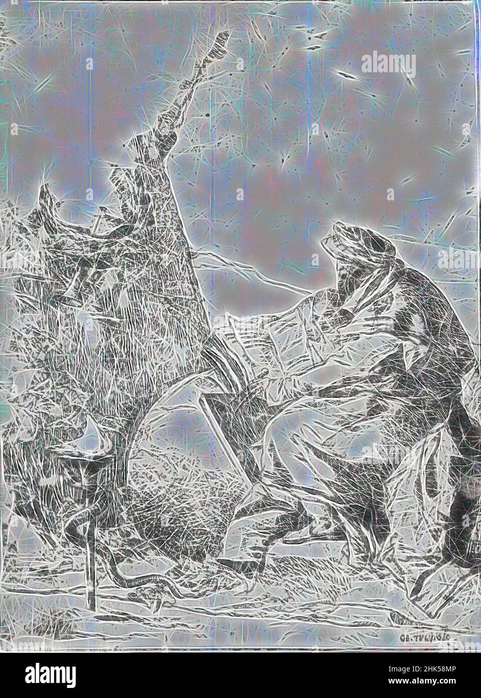 Inspiriert von Le Philosophe Seul, Giovanni Battista Tiepolo, italienisch, venezianisch,1696-1770, Radierung auf weißem Papier, ca. 1740, Bild: 9 1/8 x 6 11/16 Zoll, 23,1 x 17 cm, Figur, neu erfunden von Artotop. Klassische Kunst neu erfunden mit einem modernen Twist. Design von warmen fröhlichen Leuchten der Helligkeit und Lichtstrahl Strahlkraft. Fotografie inspiriert von Surrealismus und Futurismus, umarmt dynamische Energie der modernen Technologie, Bewegung, Geschwindigkeit und Kultur zu revolutionieren Stockfoto