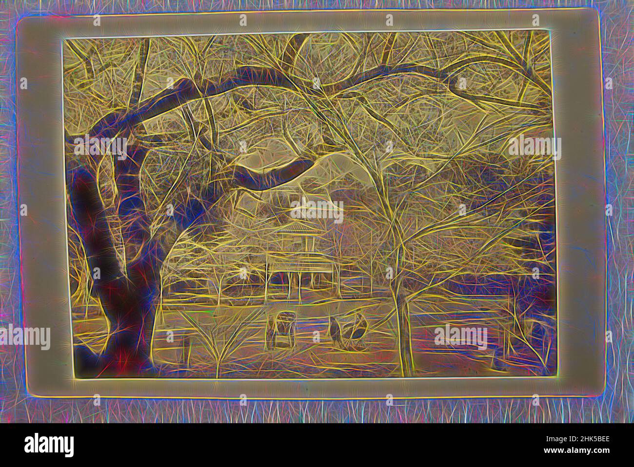 Inspiriert von View of Japan, Silberalbumin-Fotografie montiert auf, Japan, Ende 19th-Anfang 20th Jahrhundert, mit Befestigung: 4 5/16 x 6 7/16 Zoll, 10,9 x 16,3 cm, neu erfunden von Artotop. Klassische Kunst neu erfunden mit einem modernen Twist. Design von warmen fröhlichen Leuchten der Helligkeit und Lichtstrahl Strahlkraft. Fotografie inspiriert von Surrealismus und Futurismus, umarmt dynamische Energie der modernen Technologie, Bewegung, Geschwindigkeit und Kultur zu revolutionieren Stockfoto