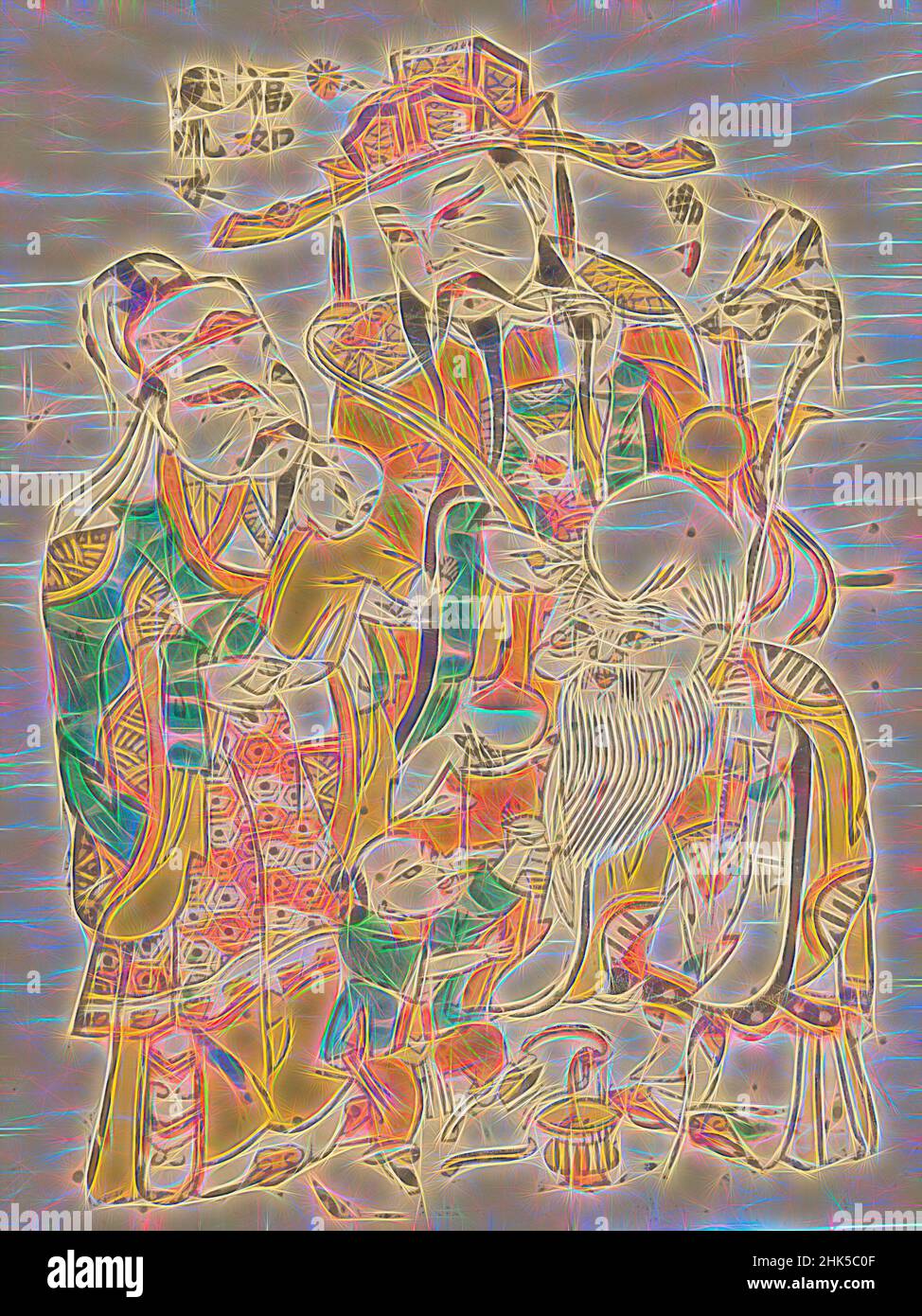 Inspiriert von Charme, Holzschnitt, China, 20th Jahrhundert, republikanische Zeit, 16 3/4 x 10 1/2 Zoll, 42,5 x 26,7 cm, bunt, Gottheit, Volkskunst, Hierarchie, taoist, traditionelle Tracht, traditionelle Kleidung, neu erfunden von Artotop. Klassische Kunst neu erfunden mit einem modernen Twist. Design von warmen fröhlichen Leuchten der Helligkeit und Lichtstrahl Strahlkraft. Fotografie inspiriert von Surrealismus und Futurismus, umarmt dynamische Energie der modernen Technologie, Bewegung, Geschwindigkeit und Kultur zu revolutionieren Stockfoto