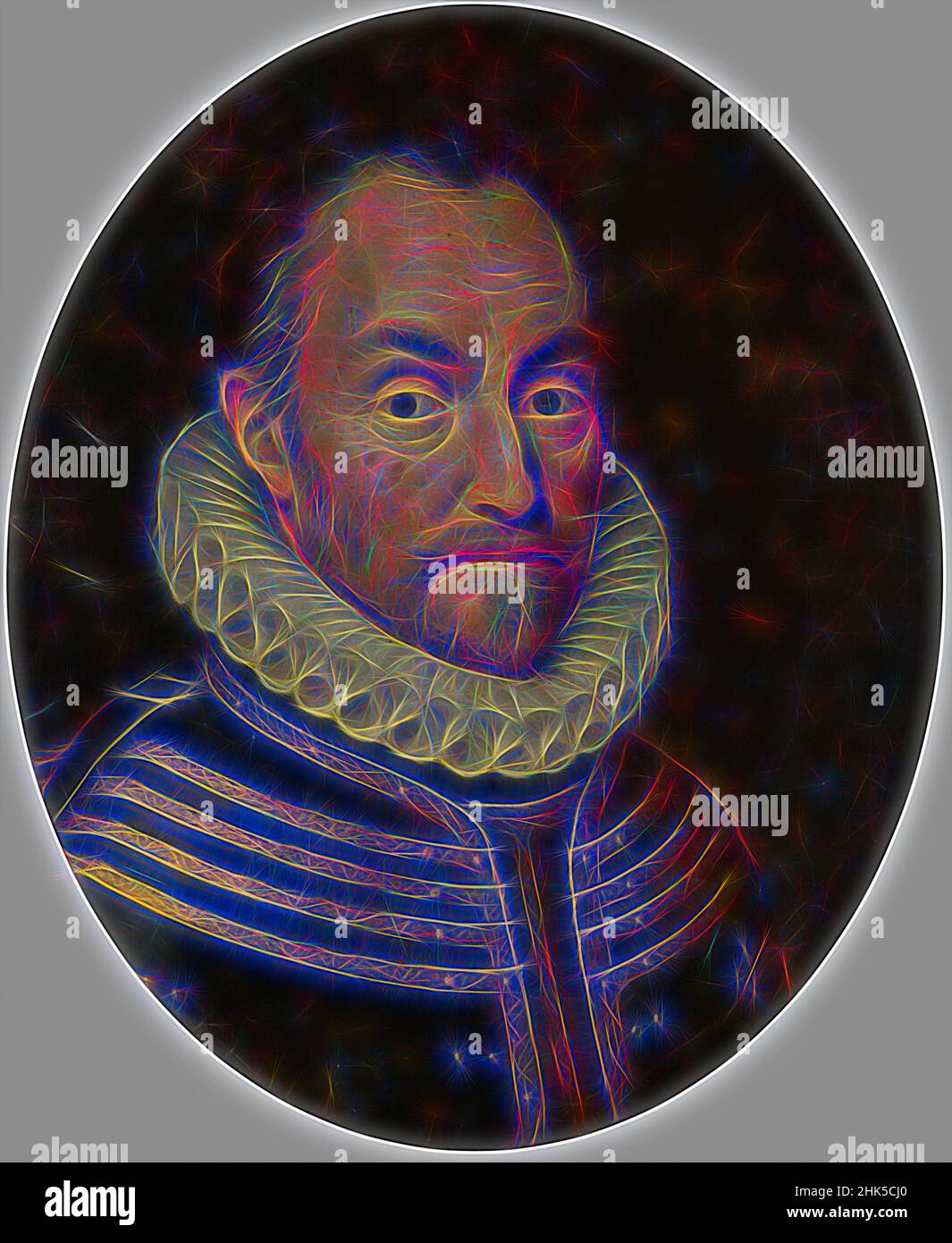 Inspiriert von Portrait von William I. 1533-1584, Prinz von Orange, Michiel Jansz van Mierevelt, Workshop von, neu erfunden von Artotop. Klassische Kunst neu erfunden mit einem modernen Twist. Design von warmen fröhlichen Leuchten der Helligkeit und Lichtstrahl Strahlkraft. Fotografie inspiriert von Surrealismus und Futurismus, umarmt dynamische Energie der modernen Technologie, Bewegung, Geschwindigkeit und Kultur zu revolutionieren Stockfoto