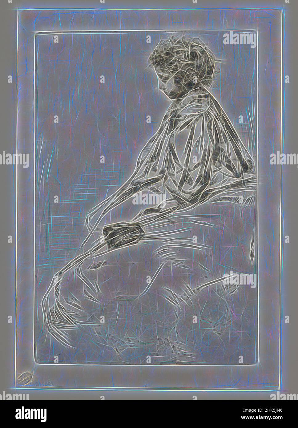 Inspiriert von Bibi Lalouette, James A. McNeill Whistler, Amerikaner, 1834–1903, 1859, Ätzung und Trockenpunkt, Hergestellt in Paris, Île-de-France, Frankreich, Europa, Bild: 9 x 7 3/16 Zoll (22,8 x 18,3 cm, neu erfunden von Artotop. Klassische Kunst neu erfunden mit einem modernen Twist. Design von warmen fröhlichen Leuchten der Helligkeit und Lichtstrahl Strahlkraft. Fotografie inspiriert von Surrealismus und Futurismus, umarmt dynamische Energie der modernen Technologie, Bewegung, Geschwindigkeit und Kultur zu revolutionieren Stockfoto