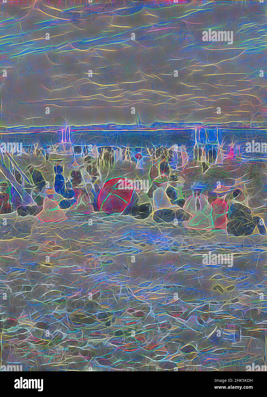 Inspiriert von Revere Beach, Maurice Brazil Prendergast, Amerikaner (geboren in Kanada), 1858–1924, 1896, Aquarell über Graphit, Massachusetts, USA, Nord- und Mittelamerika, Zeichnungen und Aquarelle, 13 9/16 x 9 13/16 Zoll (34,4 x 24,9 cm, neu erfunden von Artotop. Klassische Kunst neu erfunden mit einem modernen Twist. Design von warmen fröhlichen Leuchten der Helligkeit und Lichtstrahl Strahlkraft. Fotografie inspiriert von Surrealismus und Futurismus, umarmt dynamische Energie der modernen Technologie, Bewegung, Geschwindigkeit und Kultur zu revolutionieren Stockfoto