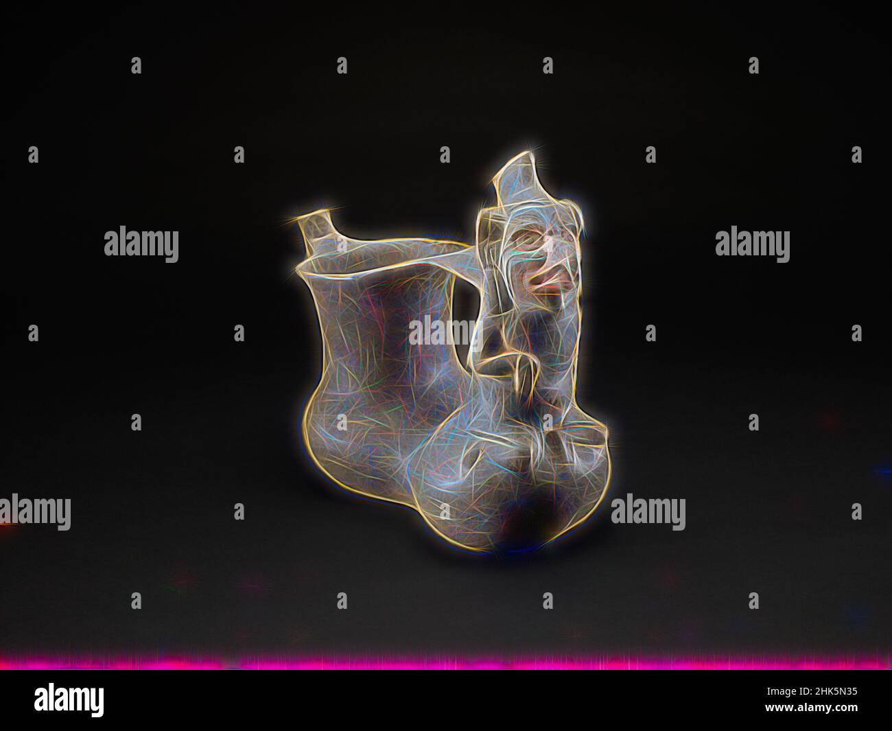 Inspiriert von einem doppelkammerbestückten Gefäß mit Auslauf und Figurengriff, Zapotec, späte Formationsperiode, ca. 300 v. Chr.–300 n. Chr., ca. 300 v. Chr.–300 n. Chr., Keramik mit Pigment, Oaxaca, Mexiko, Nord- und Mittelamerika, Keramik, Behälter, 8 1/8 x 10 3/4 x 4 1/2 Zoll (20,6 x 27,3 x 11,4 cm, neu erfunden von Artotop. Klassische Kunst neu erfunden mit einem modernen Twist. Design von warmen fröhlichen Leuchten der Helligkeit und Lichtstrahl Strahlkraft. Fotografie inspiriert von Surrealismus und Futurismus, umarmt dynamische Energie der modernen Technologie, Bewegung, Geschwindigkeit und Kultur zu revolutionieren Stockfoto