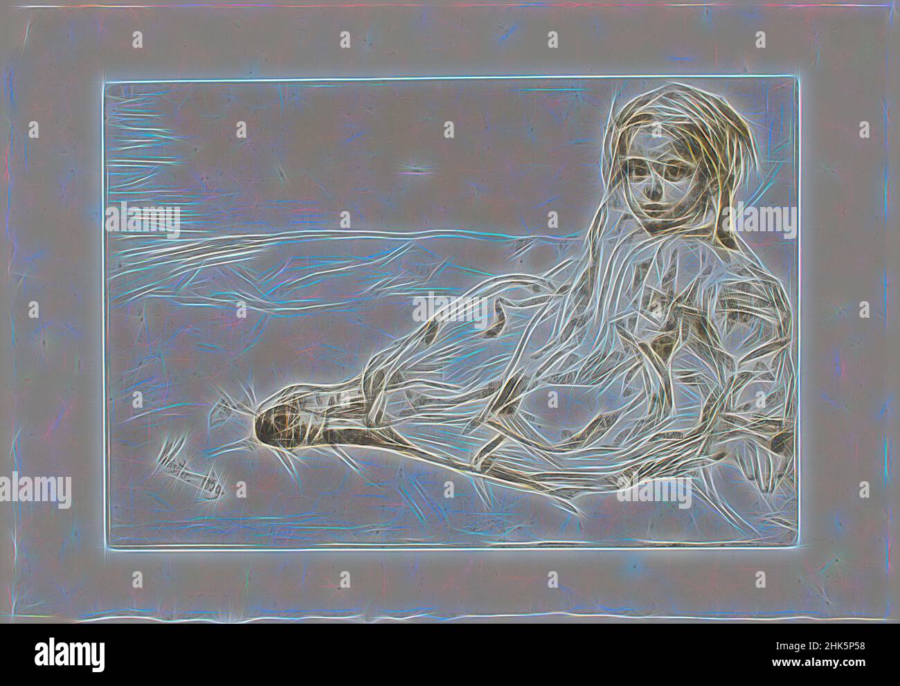 Inspiriert von Bibi Valentin, James A. McNeill Whistler, Amerikaner, 1834–1903, 1859, Radierung und Trockenpunkt auf Chine Collé, hergestellt in Paris, Frankreich, Europa, Bild: 6 Zoll x 8 7/8 Zoll (15,2 x 22,5 cm, neu erfunden von Artotop. Klassische Kunst neu erfunden mit einem modernen Twist. Design von warmen fröhlichen Leuchten der Helligkeit und Lichtstrahl Strahlkraft. Fotografie inspiriert von Surrealismus und Futurismus, umarmt dynamische Energie der modernen Technologie, Bewegung, Geschwindigkeit und Kultur zu revolutionieren Stockfoto