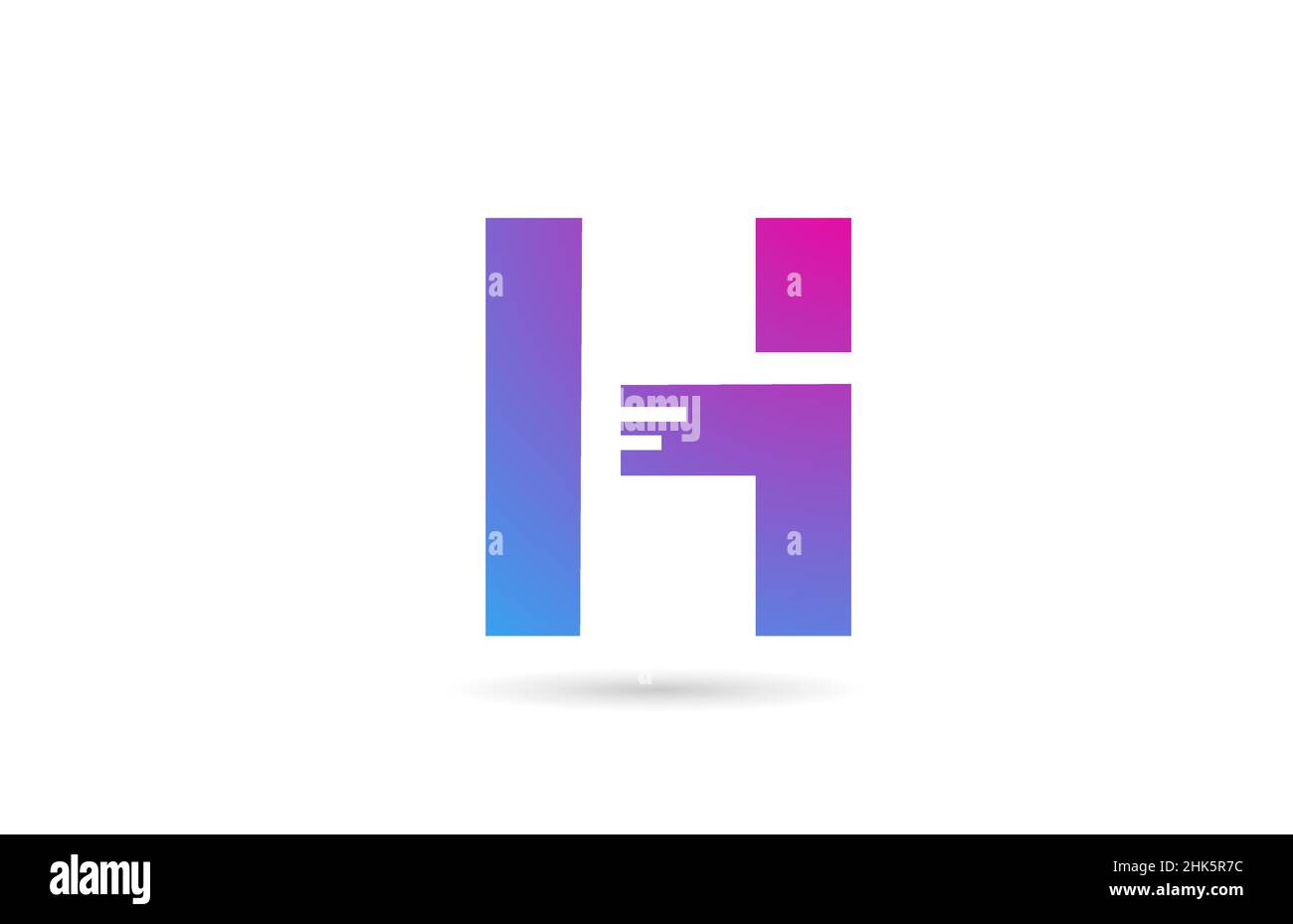 H Alphabet Buchstaben Logo für Unternehmen und Unternehmen. Rosa blaue Farbvorlage für Icon-Design Stock Vektor