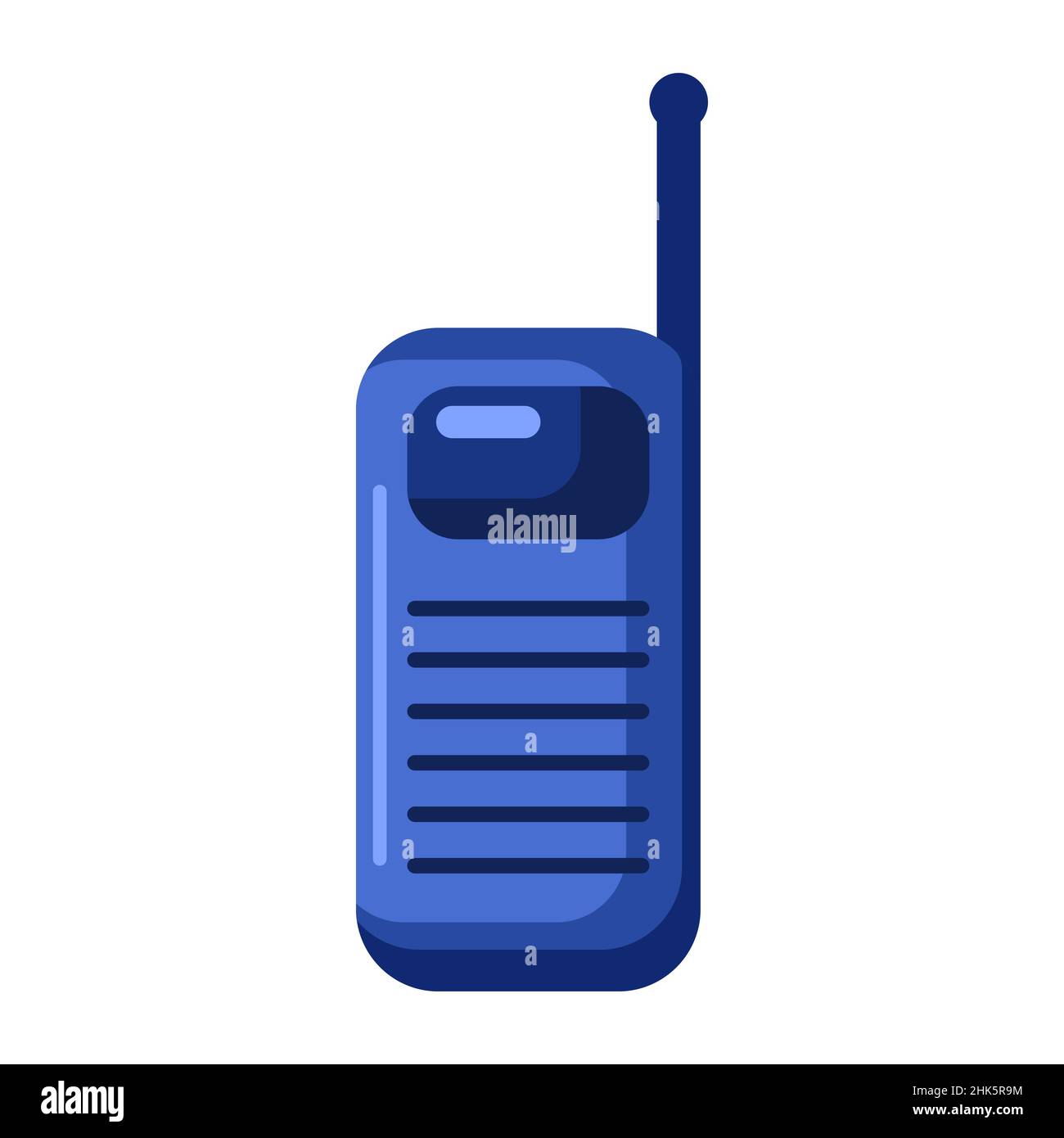 Walkie-Talkie isoliert auf weißem Hintergrund. Konzept der Polizei für mobile Geräte. Vektorgrafik. Stock Vektor