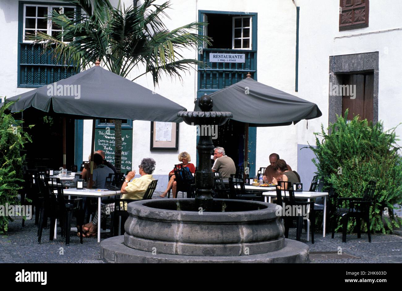 Santa Cruz, Café, Kanarische Inseln, La Palma, Spanien, Europa Stockfoto