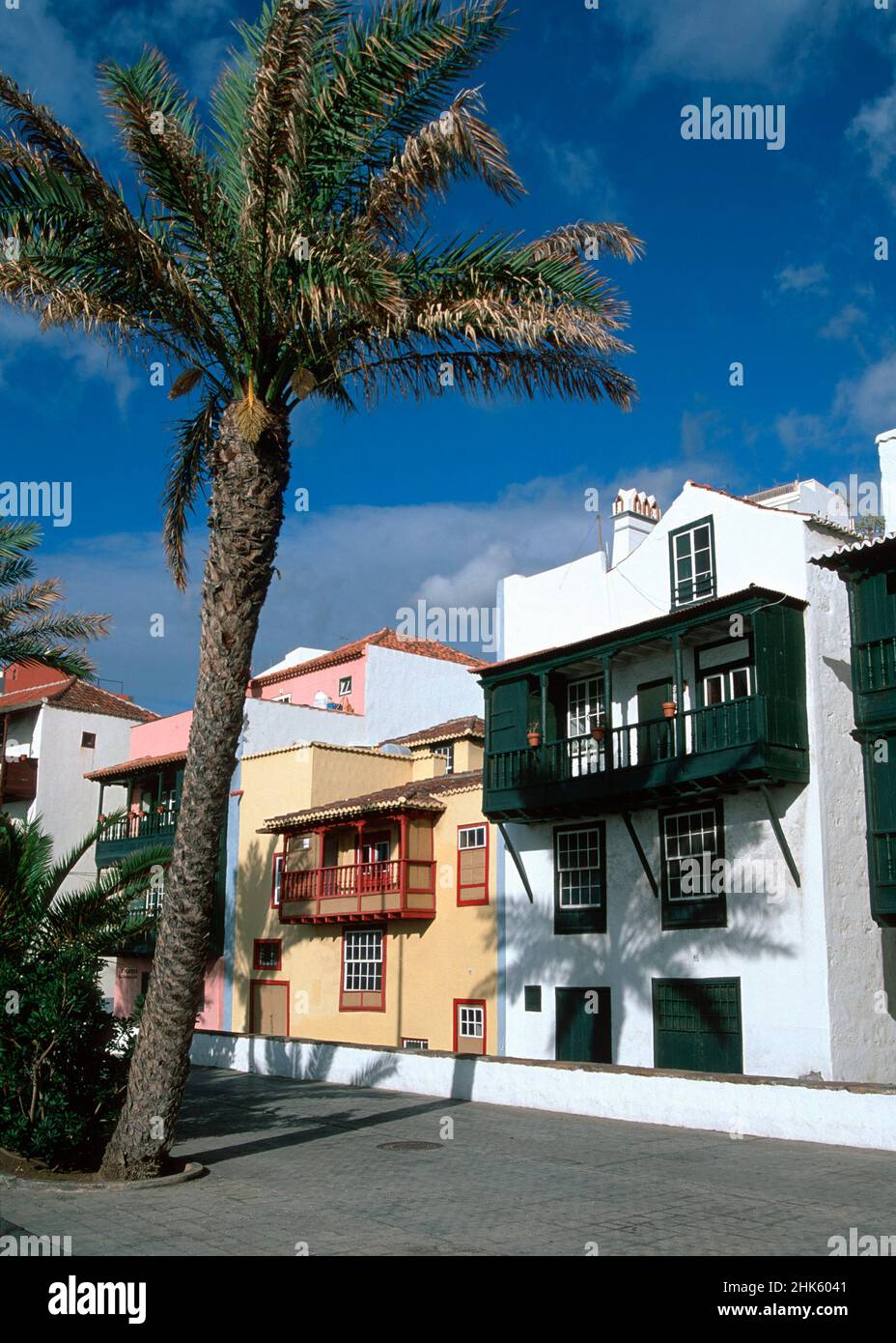 Santa Cruz, Häuser in Avenida Maritima, Kanarische Inseln, La Palma, Spanien, Europa Stockfoto