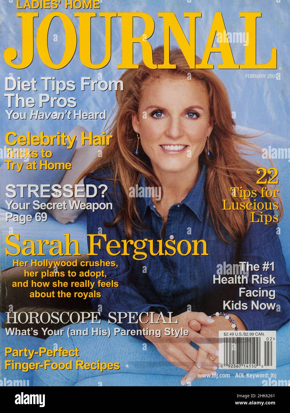 Vintage-Cover aus der Februar 2003-Ausgabe des Magazins „Ladies“ Home Journal, USA Stockfoto