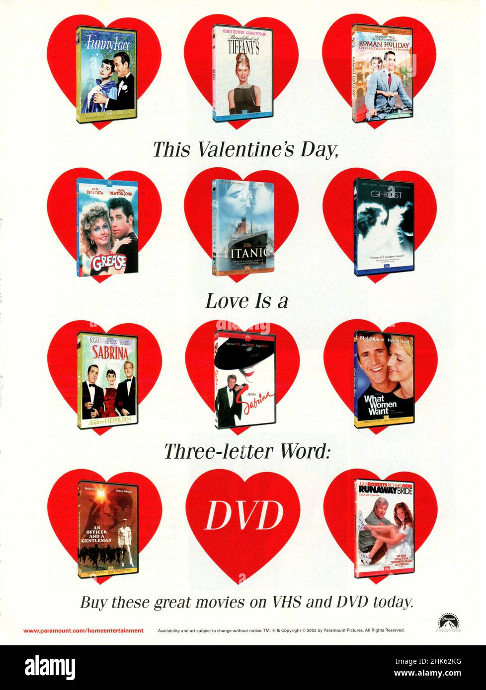 Vintage-Werbung aus der Februar 2003-Ausgabe des Magazins „Ladies“ Home Journal, USA Stockfoto