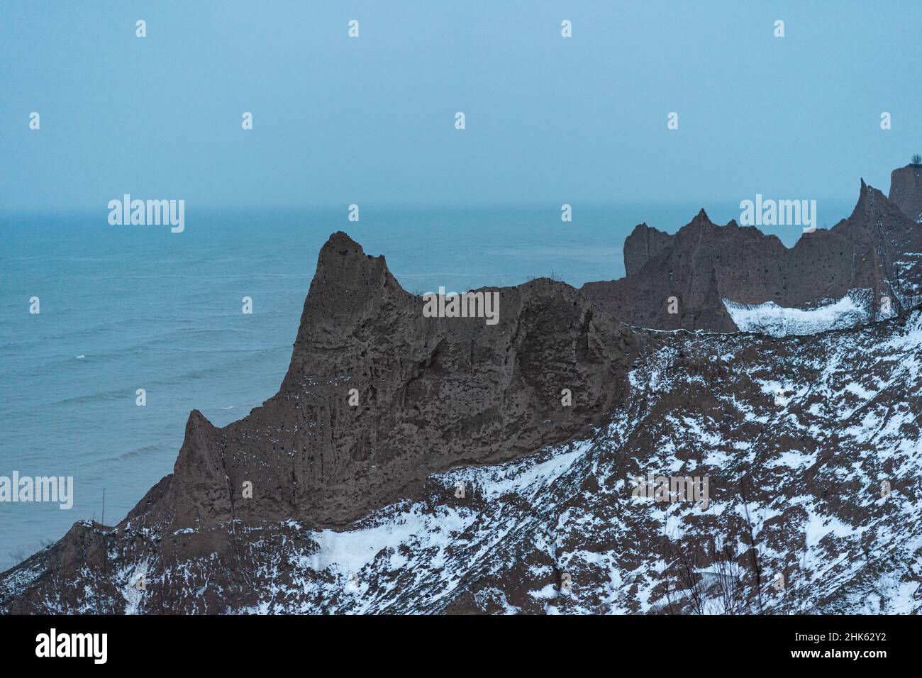 Wunderschöner Chimney Bluffs State Park Stockfoto