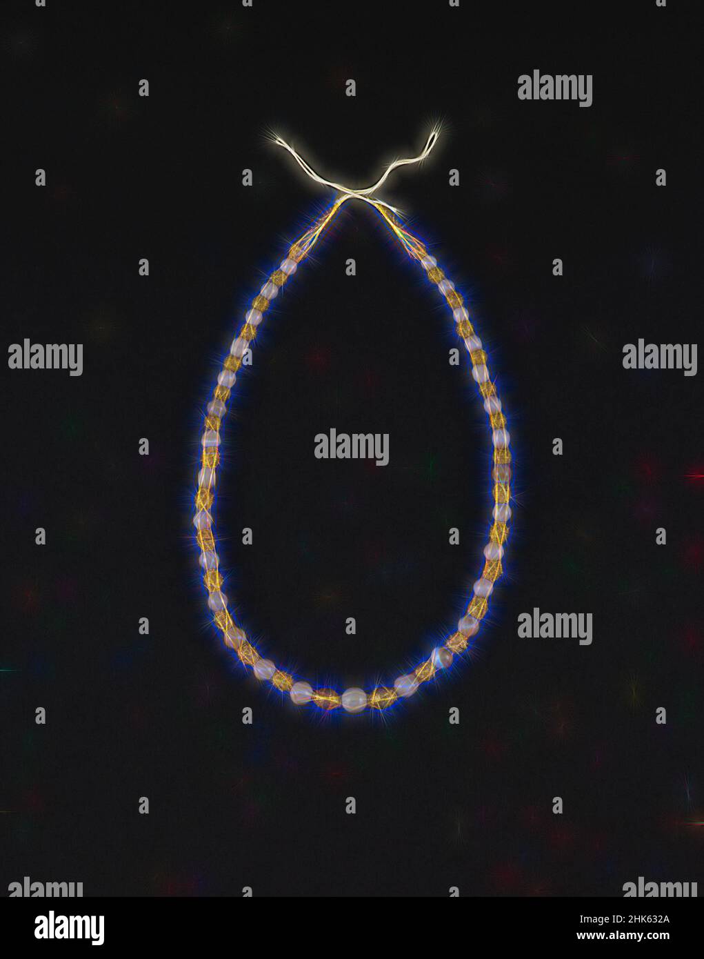 Inspiriert von Halskette, Griechisch, ca. 900–31 v. Chr., Hellenistisch, 323–31 v. Chr., 2nd. Jahrhundert v. Chr., Perle und Gold mit Emaille-Inlay, Griechenland, Europa, Schmuck & persönliche Accessoires, Metallarbeiten, Länge: 16 7/8 Zoll (42,9 cm, neu erfunden von Artotop. Klassische Kunst neu erfunden mit einem modernen Twist. Design von warmen fröhlichen Leuchten der Helligkeit und Lichtstrahl Strahlkraft. Fotografie inspiriert von Surrealismus und Futurismus, umarmt dynamische Energie der modernen Technologie, Bewegung, Geschwindigkeit und Kultur zu revolutionieren Stockfoto