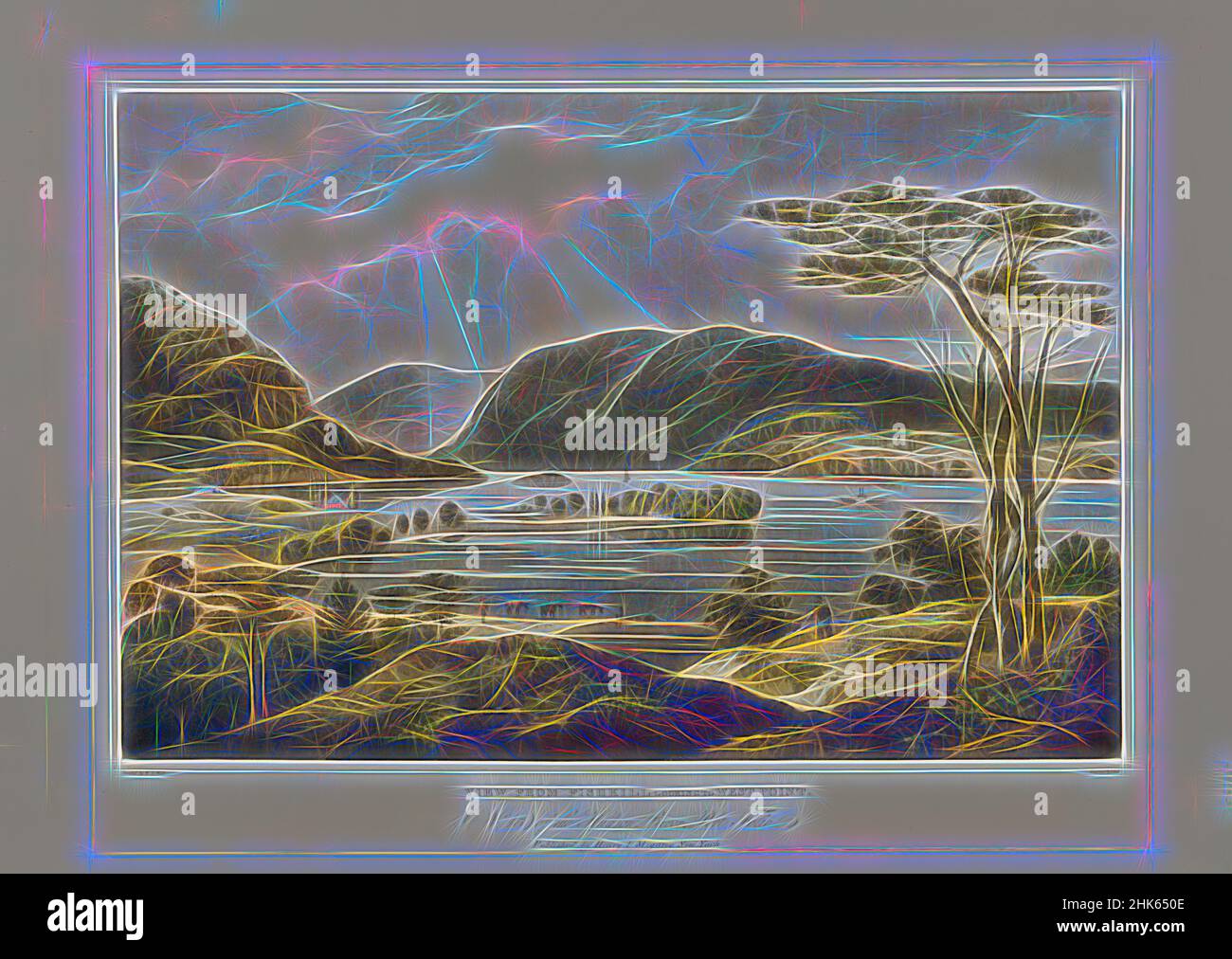 Inspiriert von View from Fishkill Looking to West Point, from 'The Hudson River Portfolio', William Guy Wall, Irisch, 1792–nach 1864, John Hill, American (Born England), 1770–1850, 1825, handkoloriertes Aquatinta, Radierung, Und Gravur, West Point, New York, USA, Nord- und Mittelamerika, Drucke, neu gestaltet von Artotop. Klassische Kunst neu erfunden mit einem modernen Twist. Design von warmen fröhlichen Leuchten der Helligkeit und Lichtstrahl Strahlkraft. Fotografie inspiriert von Surrealismus und Futurismus, umarmt dynamische Energie der modernen Technologie, Bewegung, Geschwindigkeit und Kultur zu revolutionieren Stockfoto