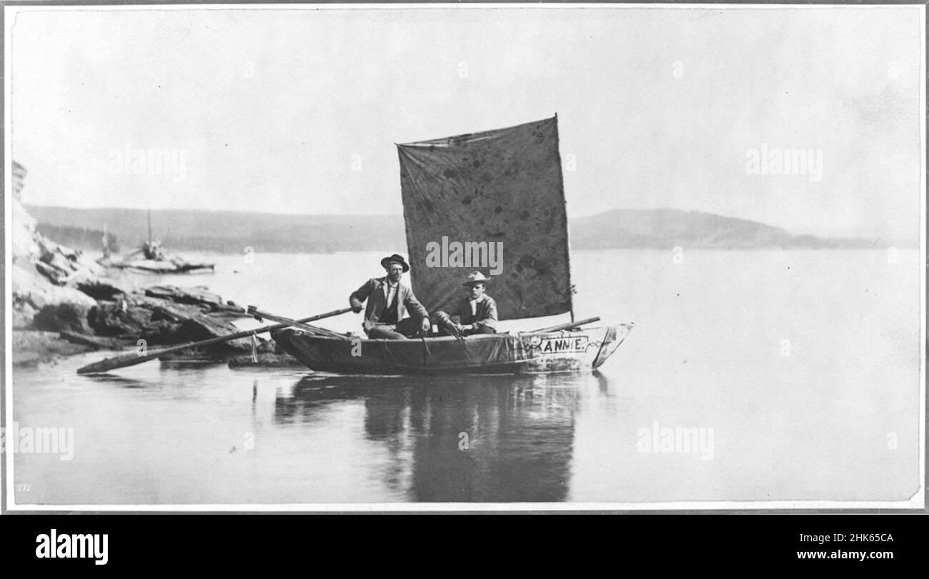 William Henry Jackson - die Annie, das erste Boot, das auf dem Yellowstone Lake gestartet wurde - 1871 Stockfoto