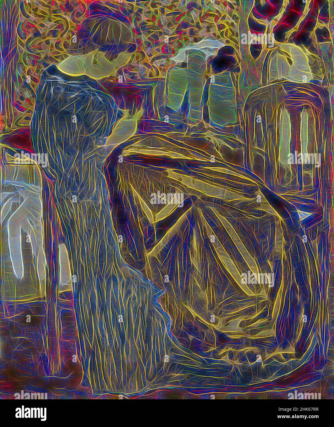 Inspiriert von Einer Näherin, Edouard Vuillard, Französisch, 1868–1940, 1892, Öl auf Leinwand, hergestellt in Paris, Île-de-France, Westeuropa, Frankreich, Europa, Gemälde, 25 3/8 x 21 1/8 Zoll (64,5 x 53,7 cm, neu erfunden von Artotop. Klassische Kunst neu erfunden mit einem modernen Twist. Design von warmen fröhlichen Leuchten der Helligkeit und Lichtstrahl Strahlkraft. Fotografie inspiriert von Surrealismus und Futurismus, umarmt dynamische Energie der modernen Technologie, Bewegung, Geschwindigkeit und Kultur zu revolutionieren Stockfoto