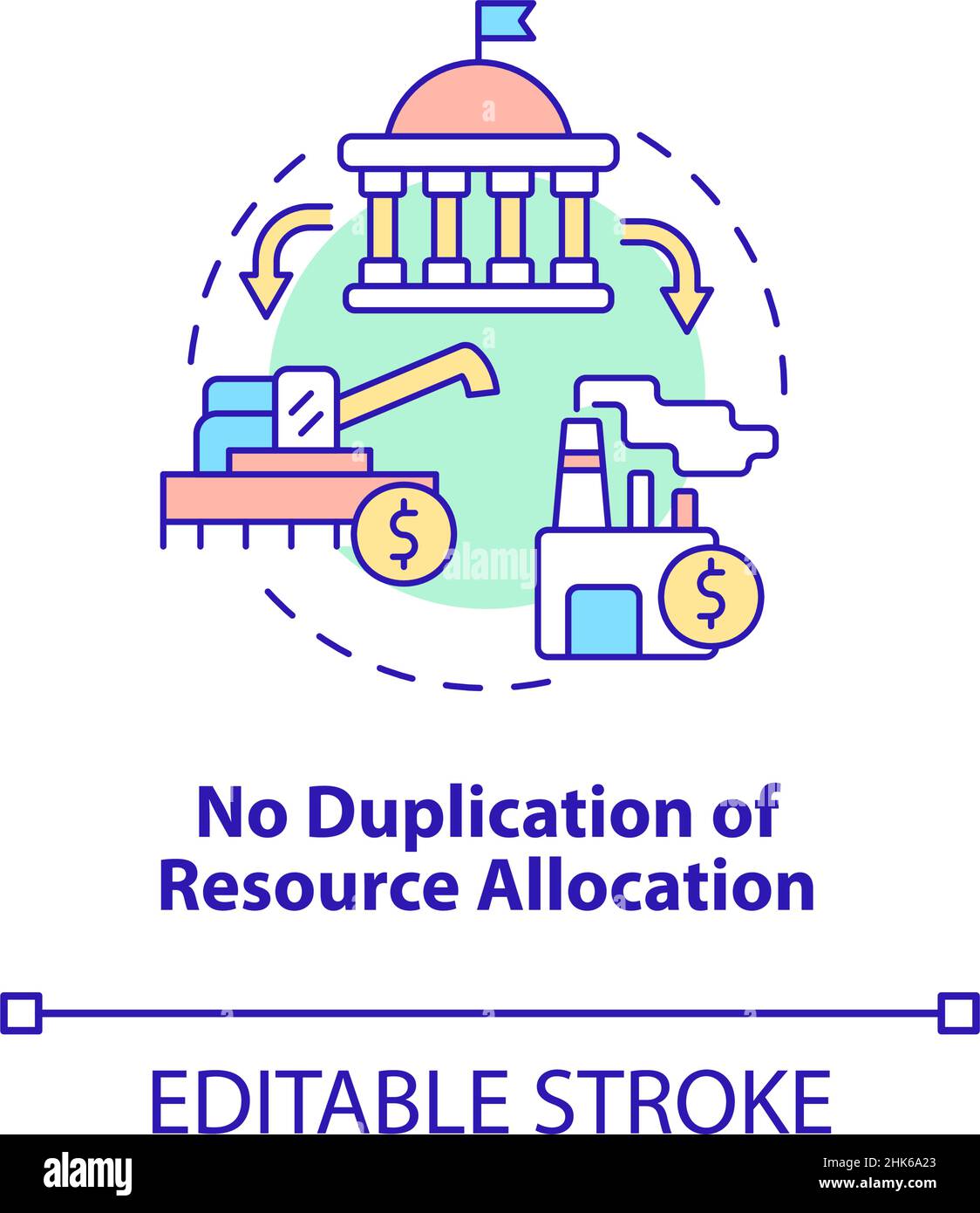 Keine Duplizierung des Symbols für das Ressourcenzuweisungskonzept Stock Vektor