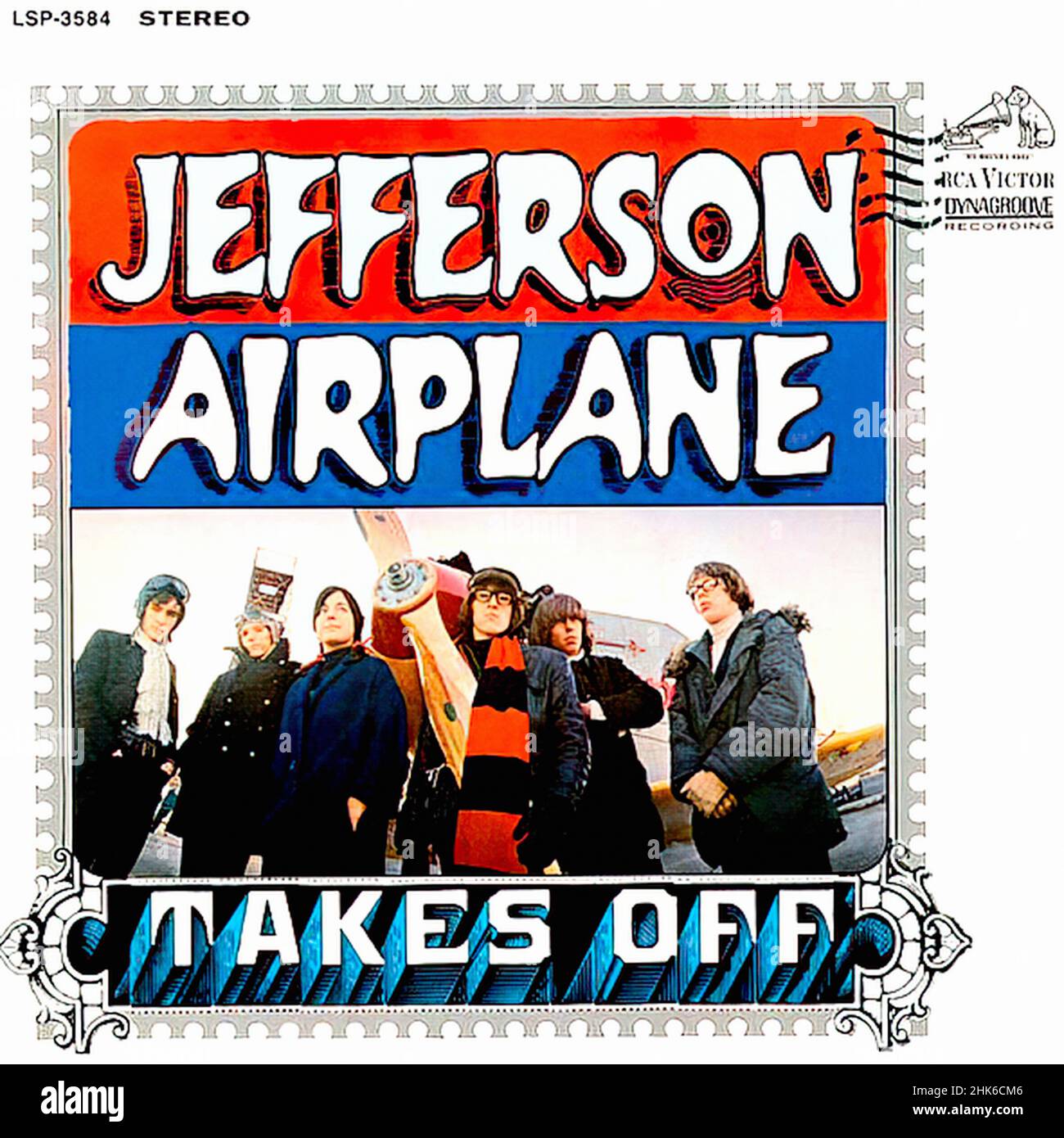 Vintage Vinyl Schallplattencover - Jefferson Airplane - hebt ab - US - 1966 Stockfoto
