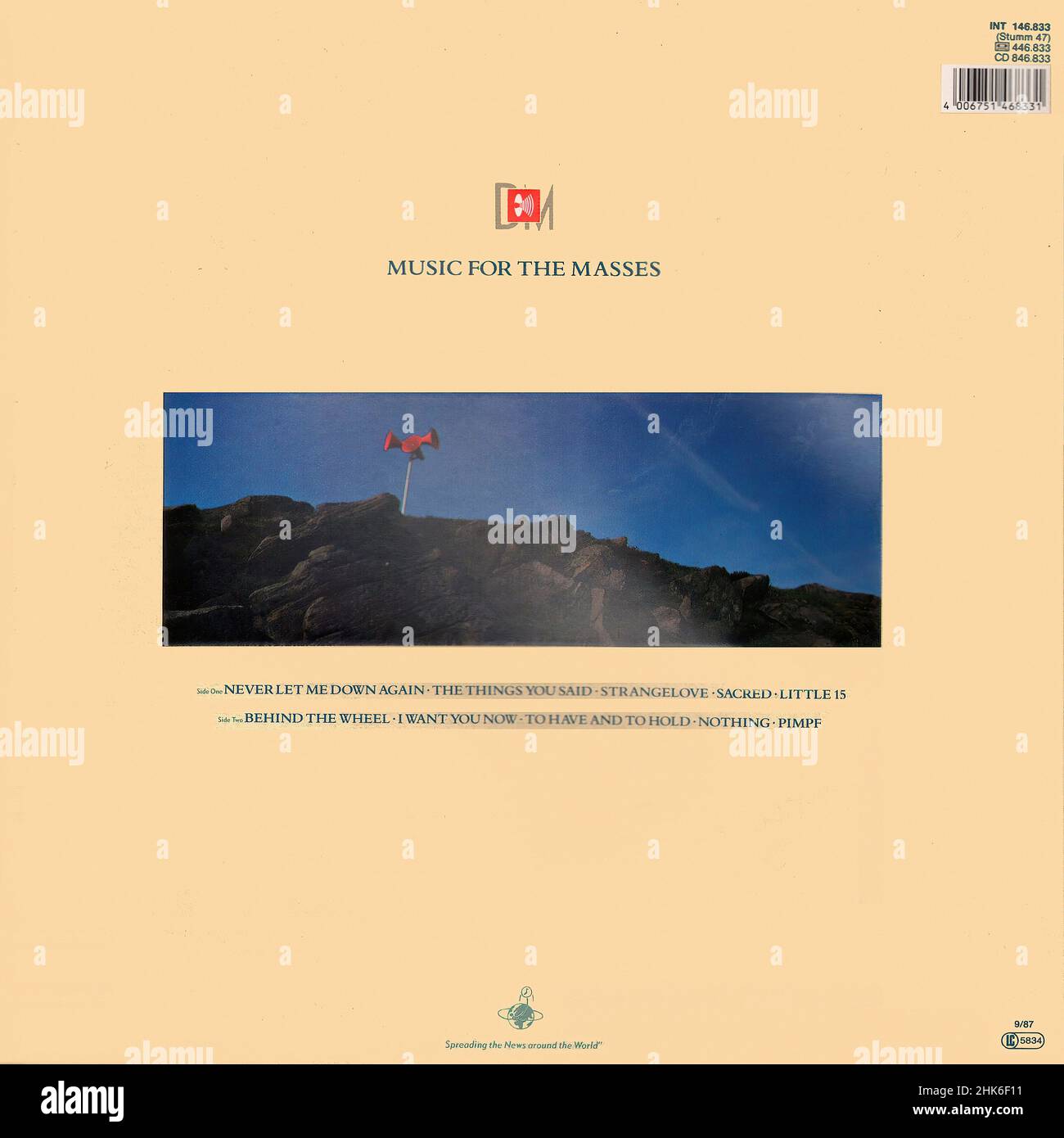 Vintage Vinyl Schallplattencover - Depeche Mode - Musik für die Massen - D - 1987- Stockfoto