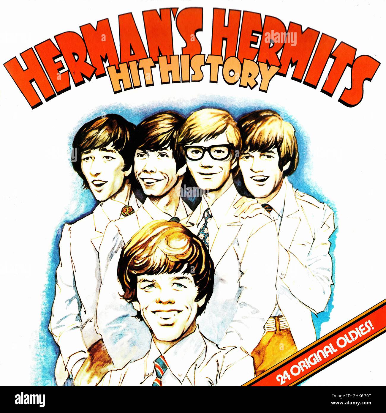 Vintage Vinyl-Plattencover - Herman's Hermits - Hit History - Australien - 1980 Stockfoto