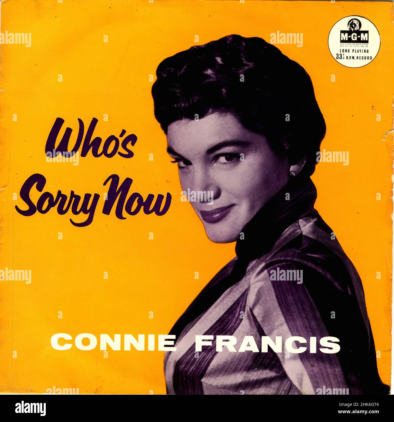 Vintage Vinyl-Plattencover - Francis, Connie - Who's Sorry Now - Großbritannien Stockfoto