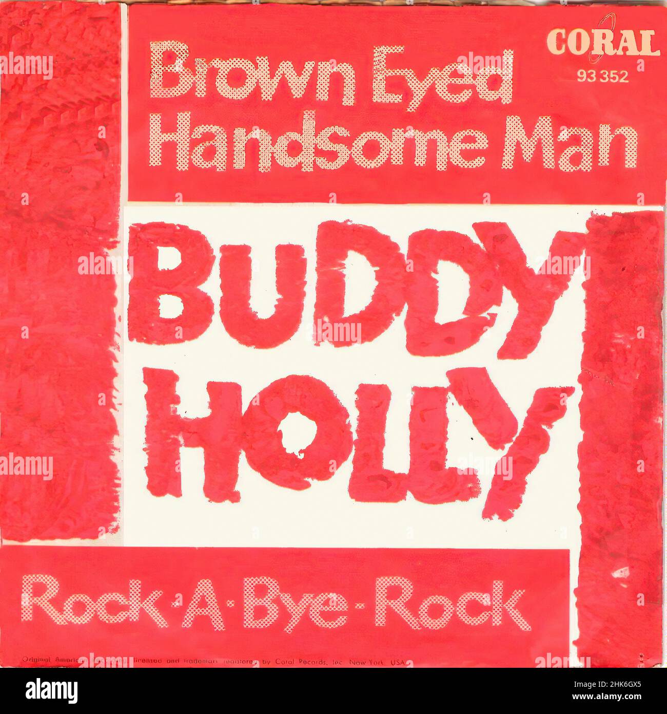 Vintage Vinyl-Plattencover - Holly, Buddy-Brown Eyed Handsome man-1959 Stockfoto