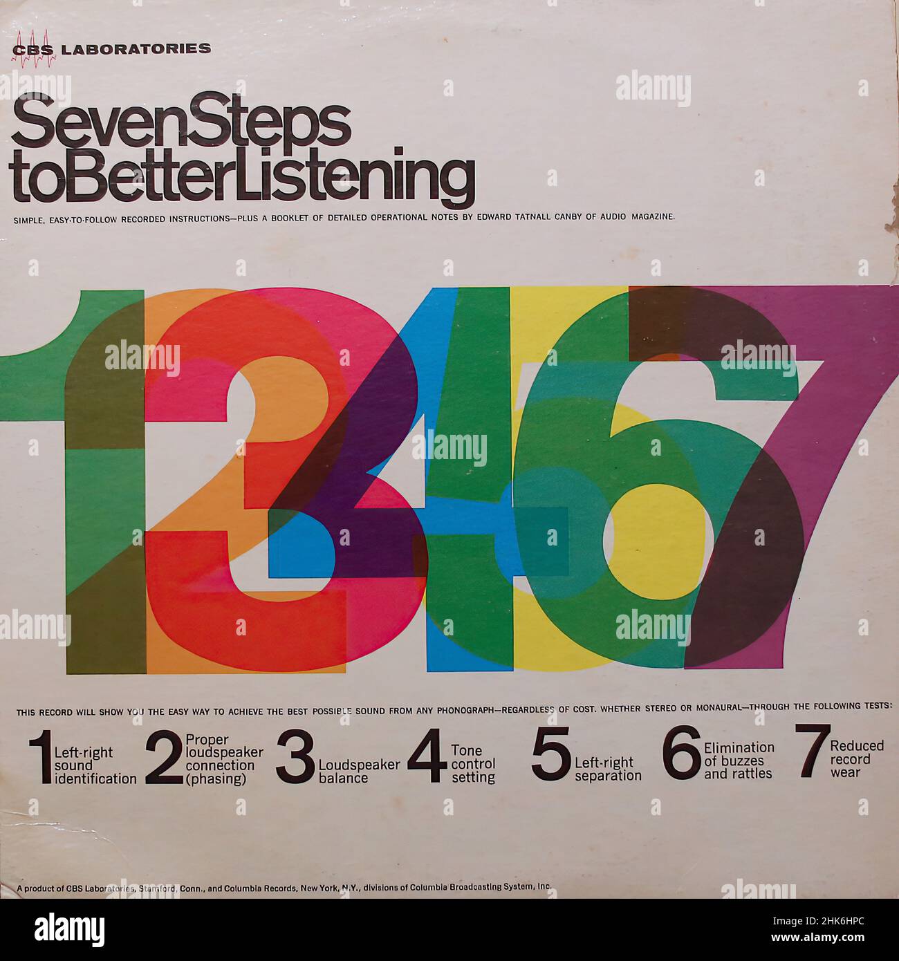 Vintage Vinyl-Plattencover - Seven Steps to Better Listening 00001 Stockfoto