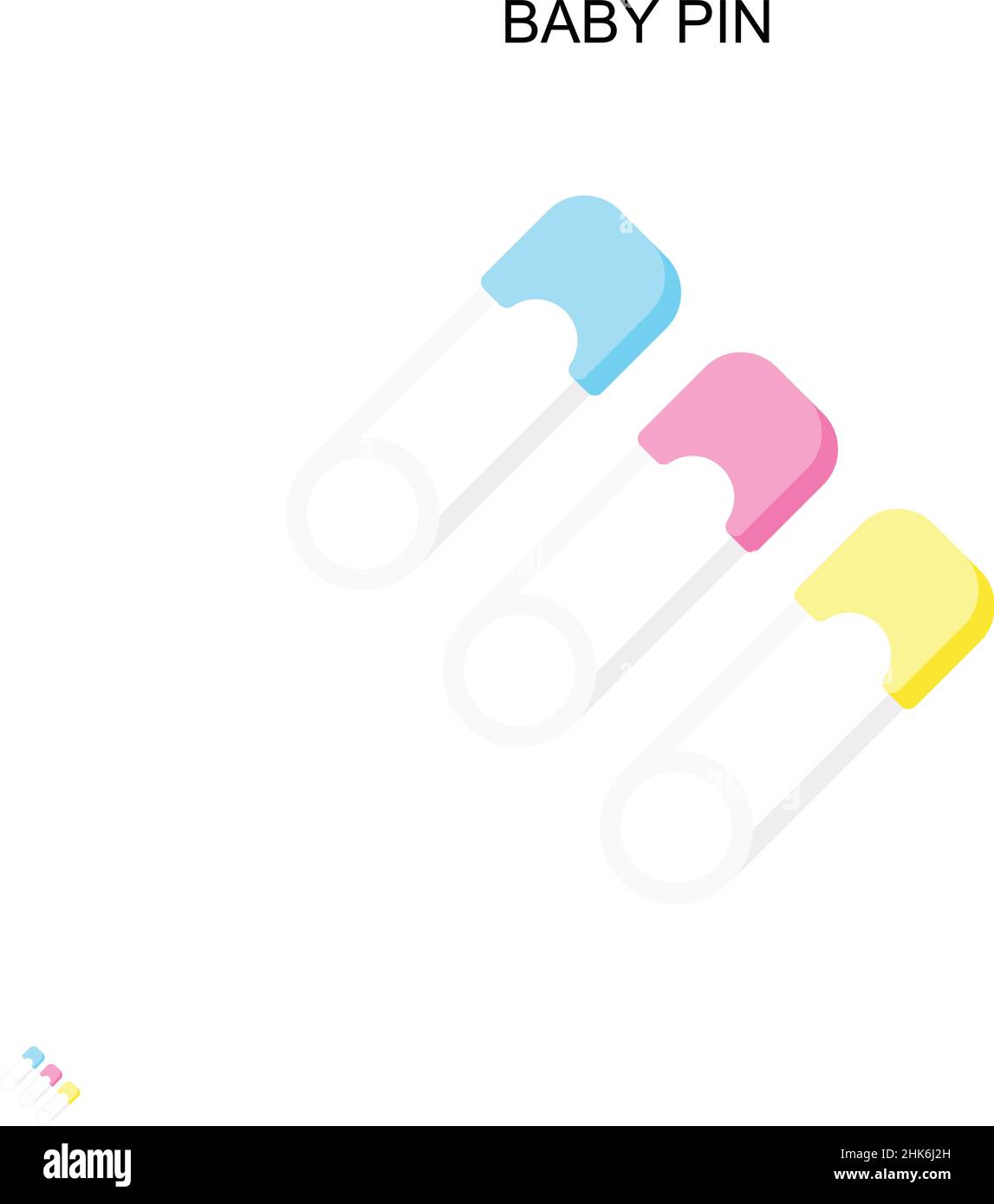 Baby Pin einfaches Vektor-Symbol. Illustration Symbol Design-Vorlage für Web mobile UI-Element. Stock Vektor