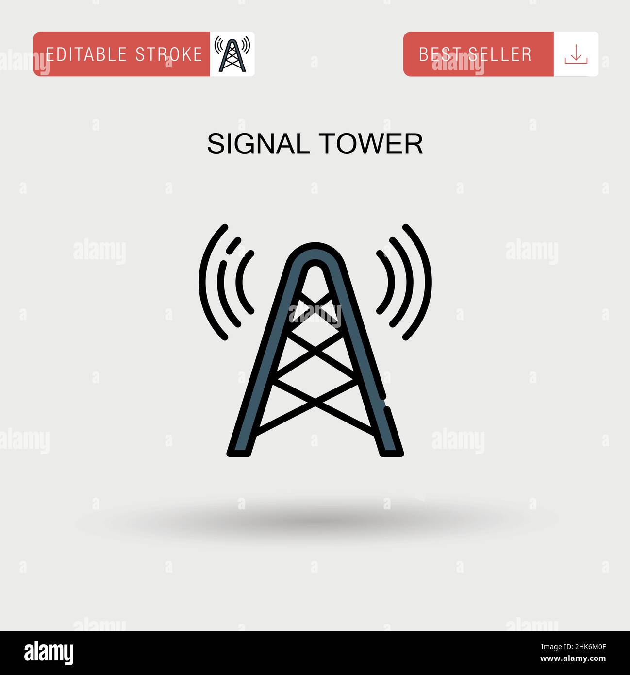 Signal Tower einfaches Vektorsymbol. Stock Vektor