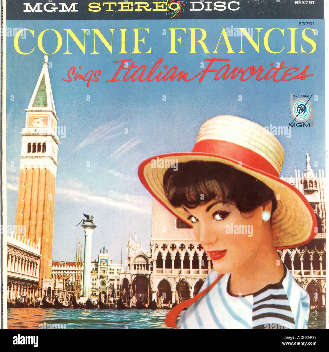 Vintage Vinyl Schallplattencover - Francis, Connie - italienische Favoriten Stockfoto
