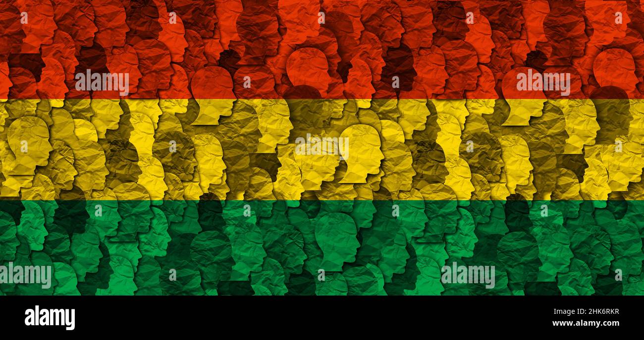 Black History Month feiert und vereint vielfältige Partnerschaft für Vielfalt und afrikanischen Kulturstolz als multikulturellen Stolz in einer Illustration von 3D. Stockfoto