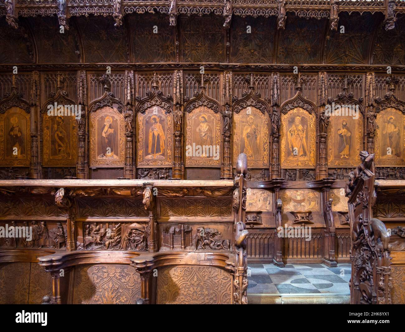 Coro de la Catedral de Plasencia. Cáceres. Extremadura. España Stockfoto