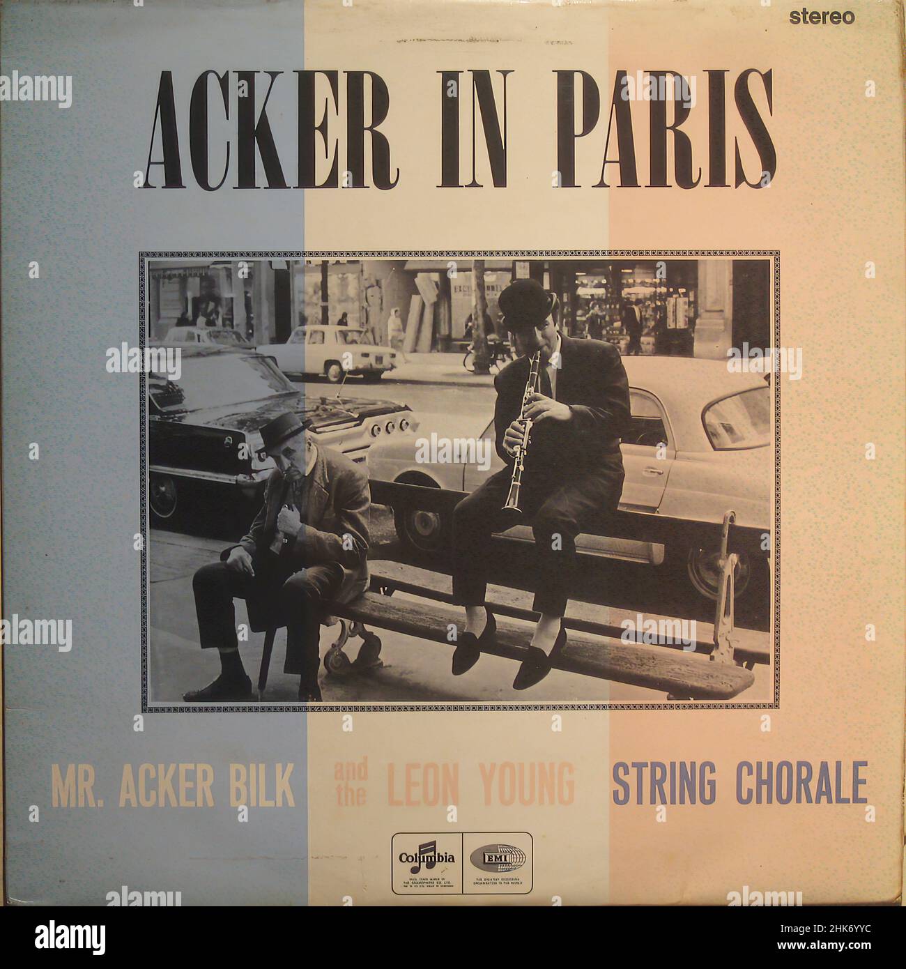 Vintage Vinyl Schallplattencover - Acker Bilk - Acker in Paris Stockfoto