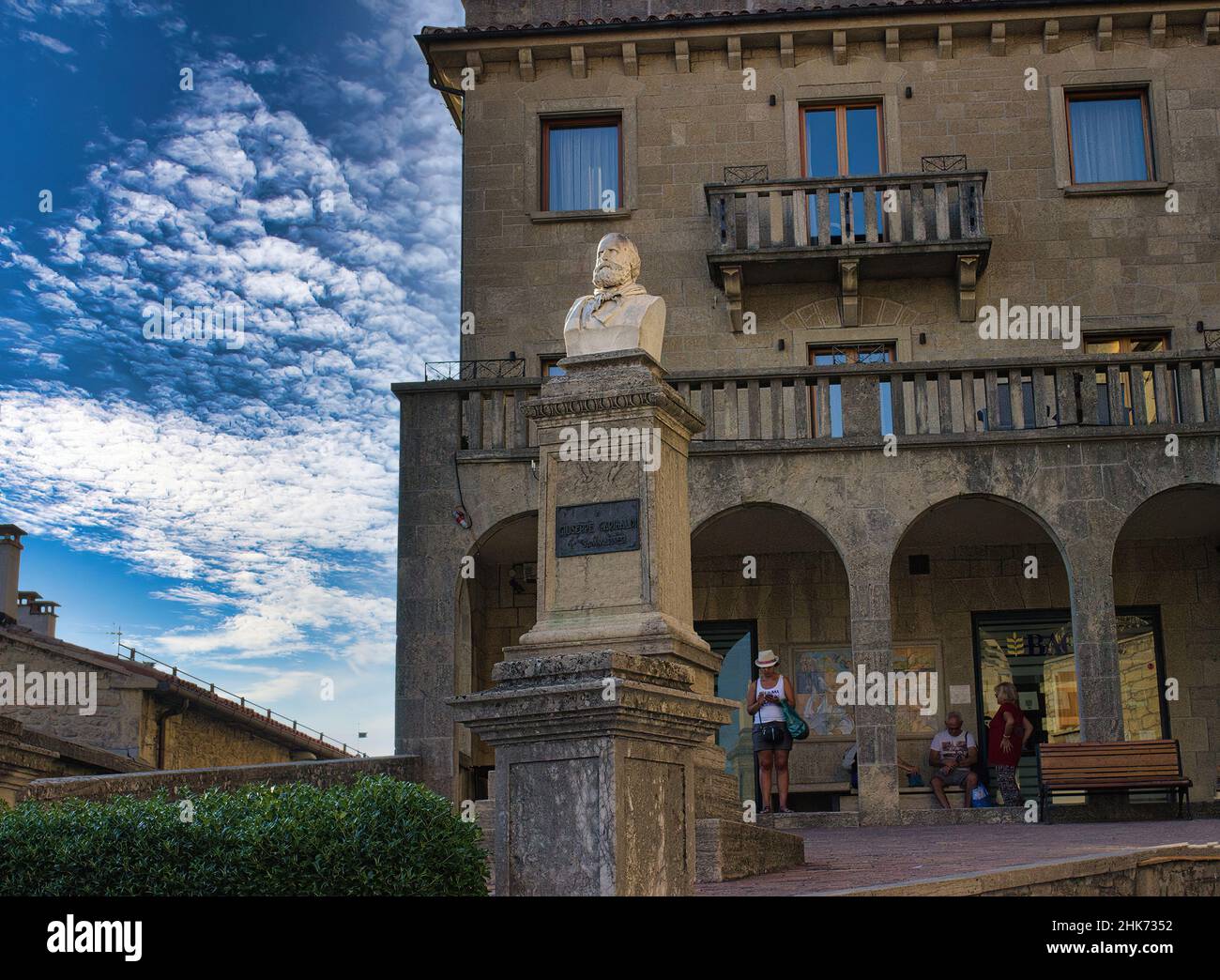 Die kleine Republik San Marino, ein unabhängiger Staat im Herzen Norditaliens. Stockfoto
